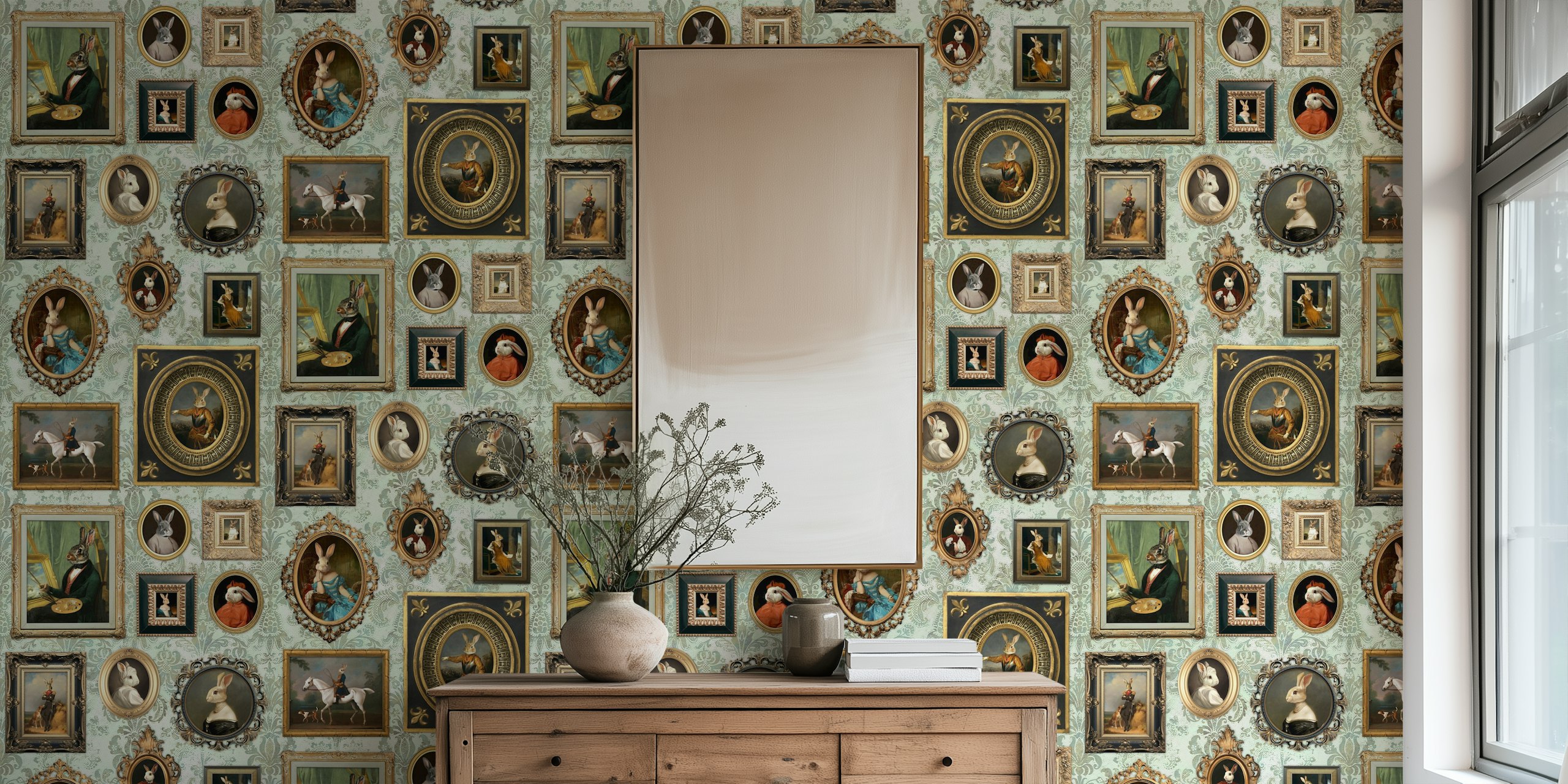 Noble Bunnies Portrait Collection tapet i rummet