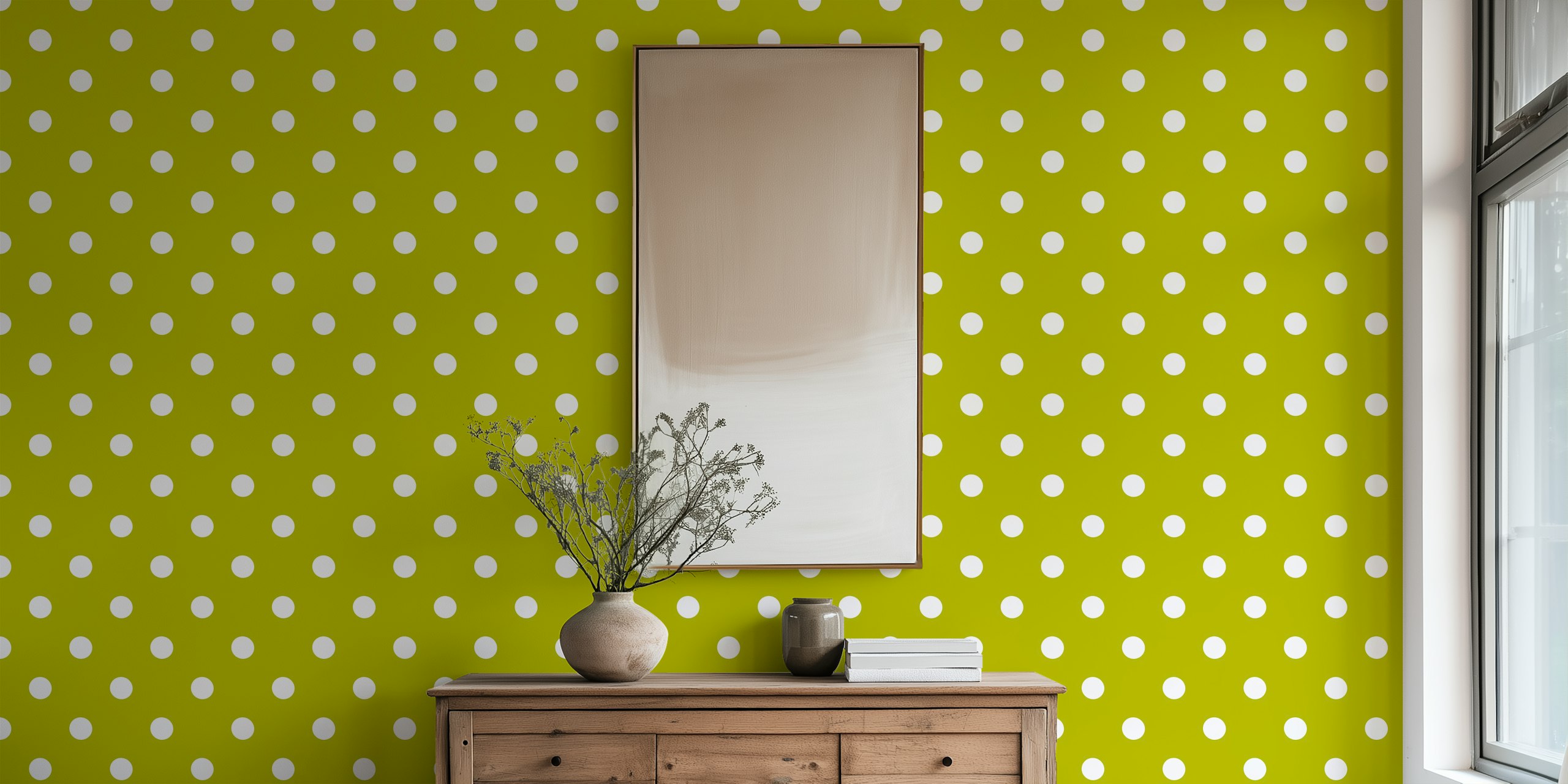 Papel de parede com White dots on moss green