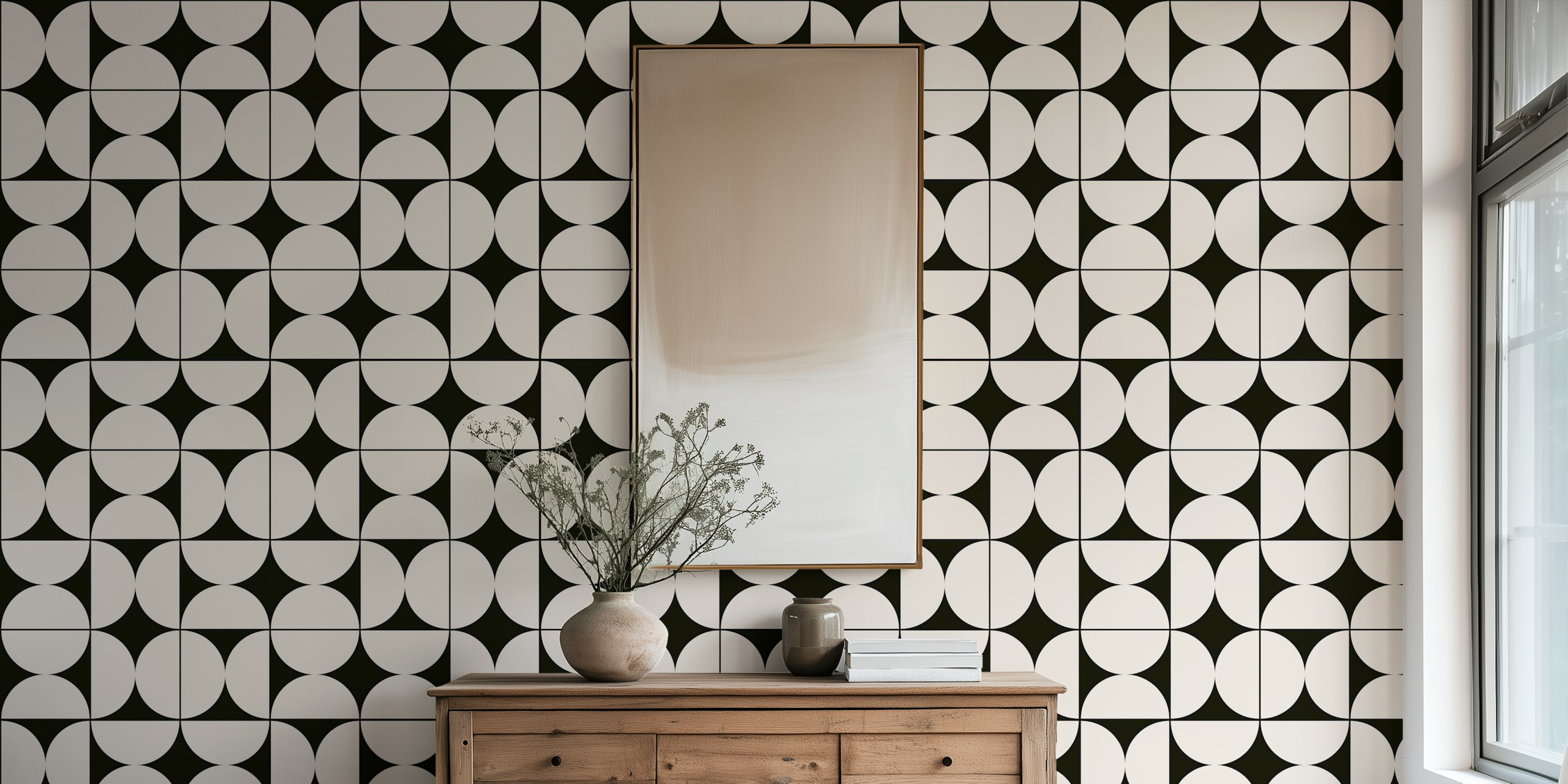 Stylish Bauhaus Circle Shapes tapet i et rom
