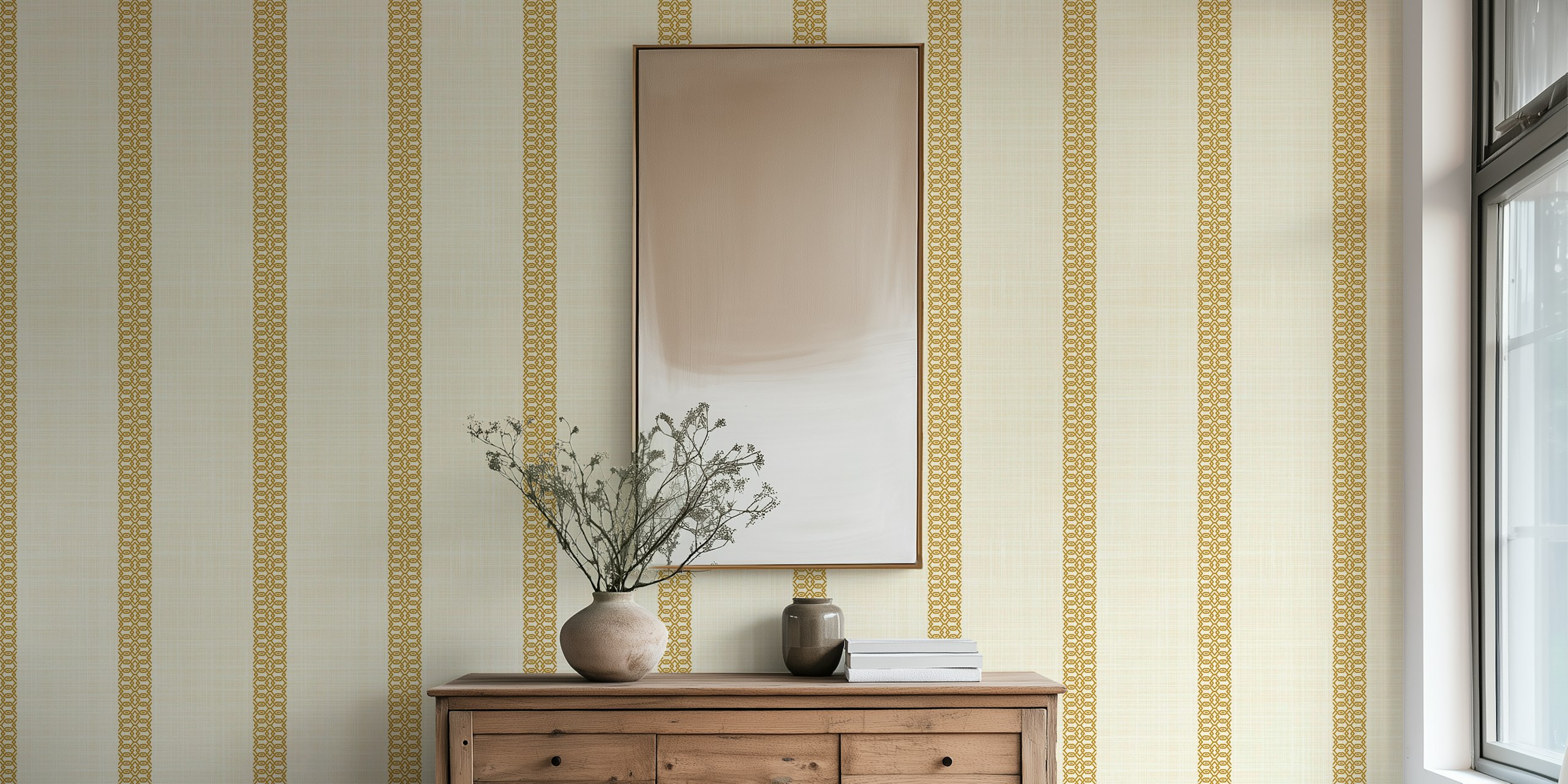 Luxurious Golden Lattice wallpaper in a room