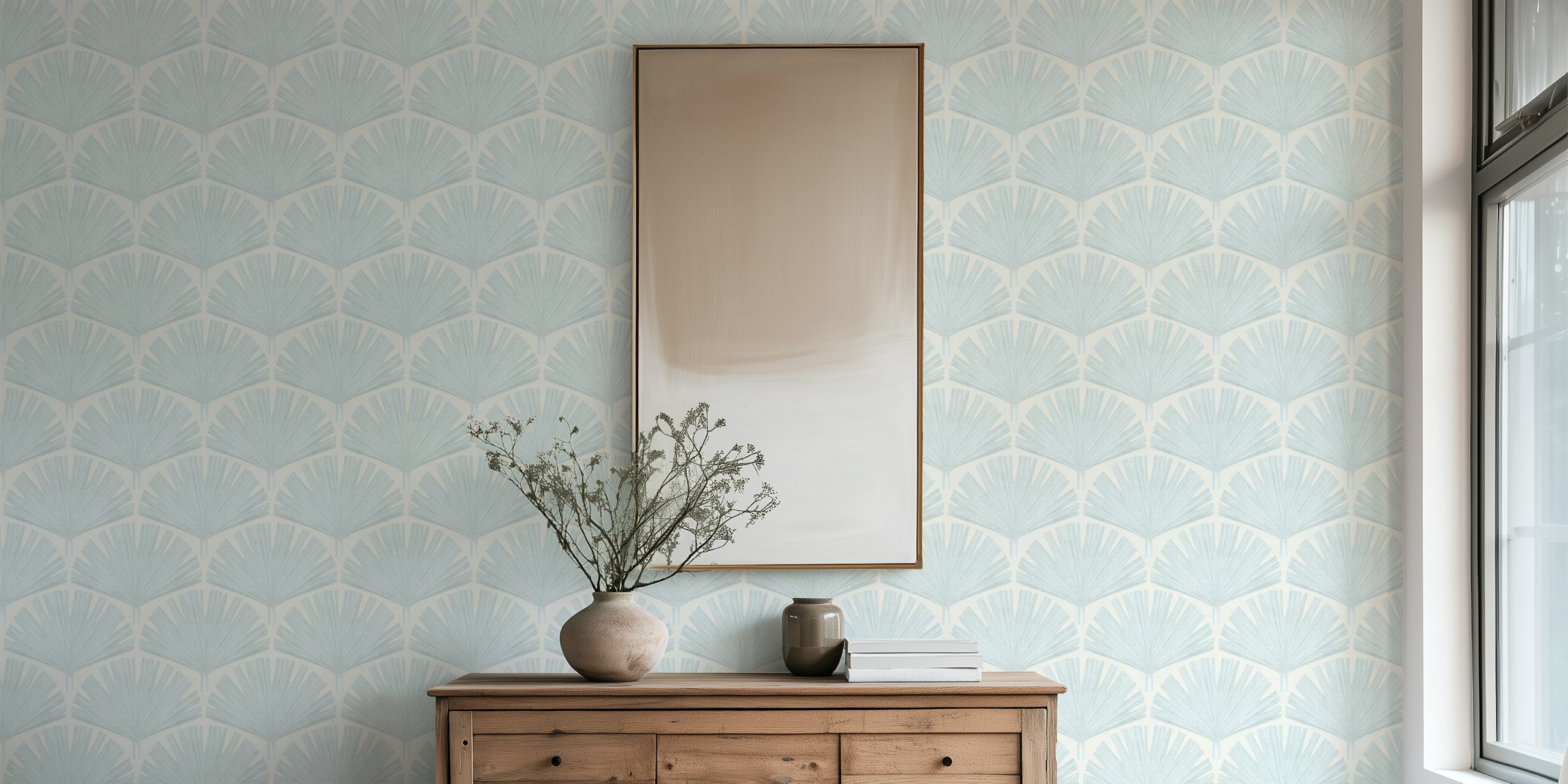 Palm Leaf Serenity wallpaper i et rum