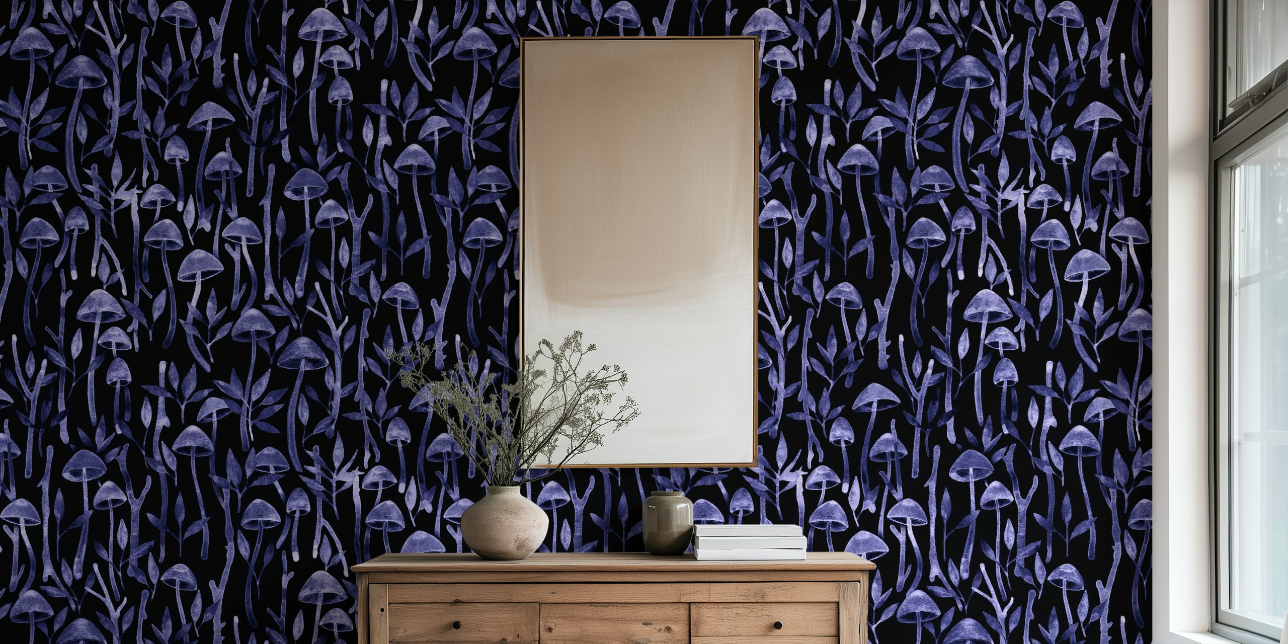 Moody Mushroom Forest em um quarto