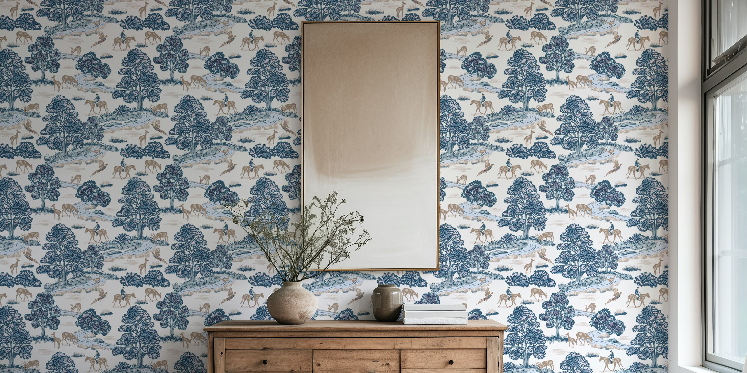 Country Brook Winter wallpaper in a room