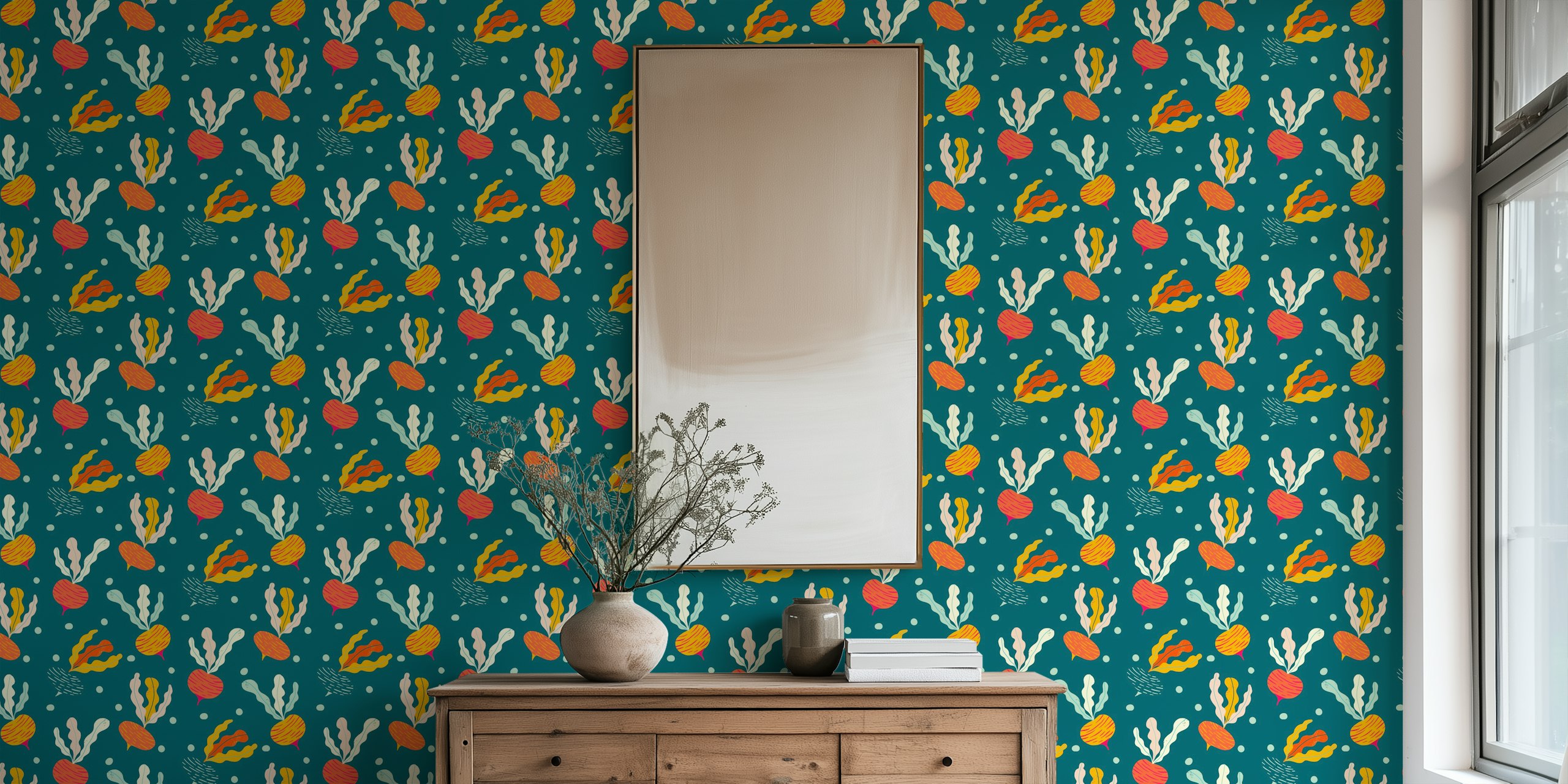 happy tumbling turnips wallpaper vist i et rum