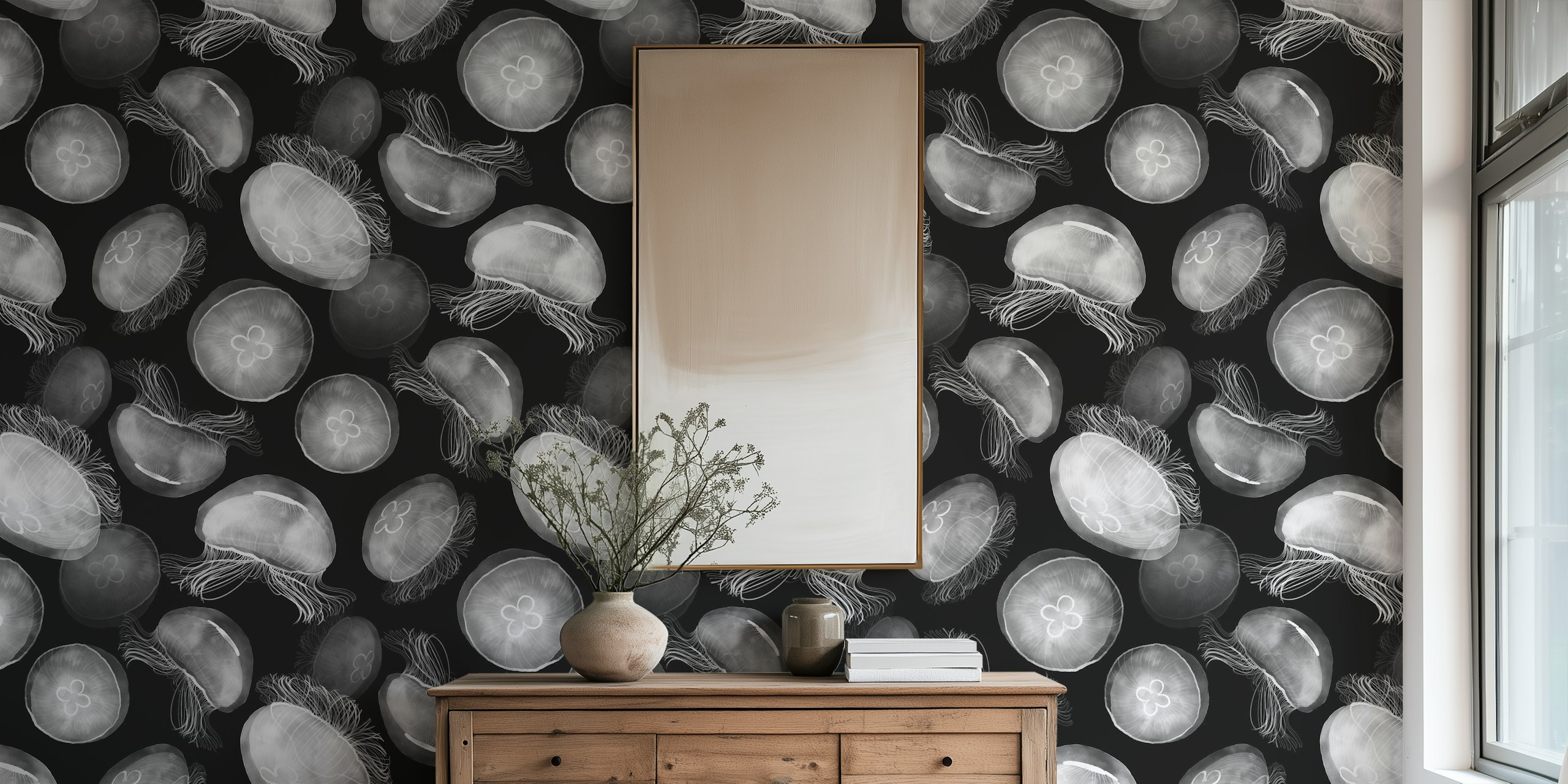 Translucent Moon Jellyfish wallpaper w pokoju