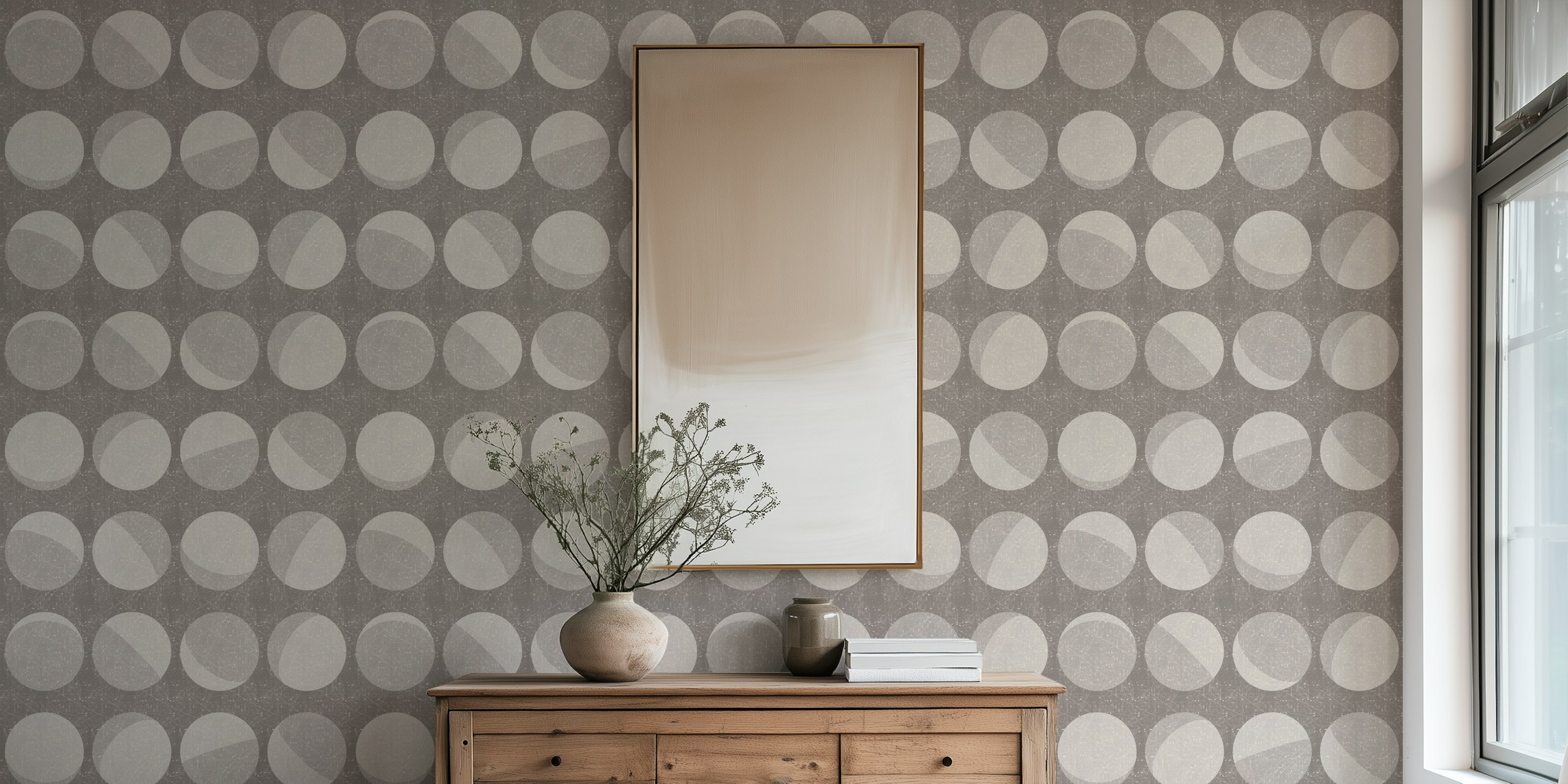 Minimalist Moon Phases tapet i ett rum