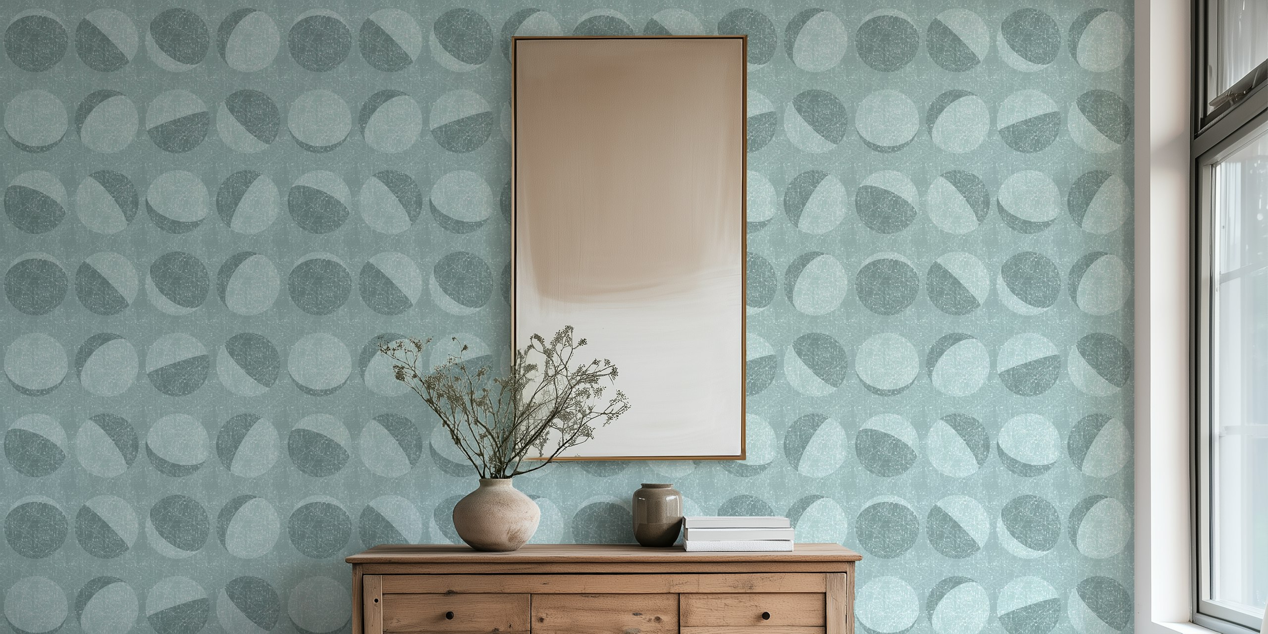 Minimalist Moon Phases 08 tapet i ett rum