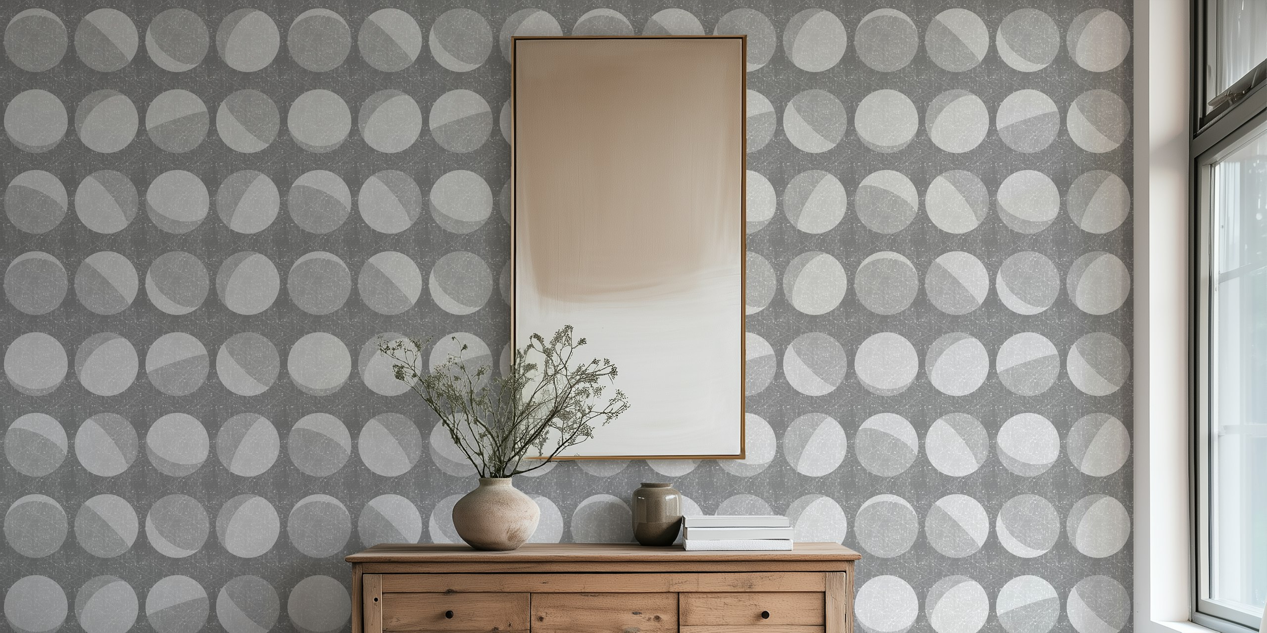 Minimalist Moon Phases tapet i ett rum