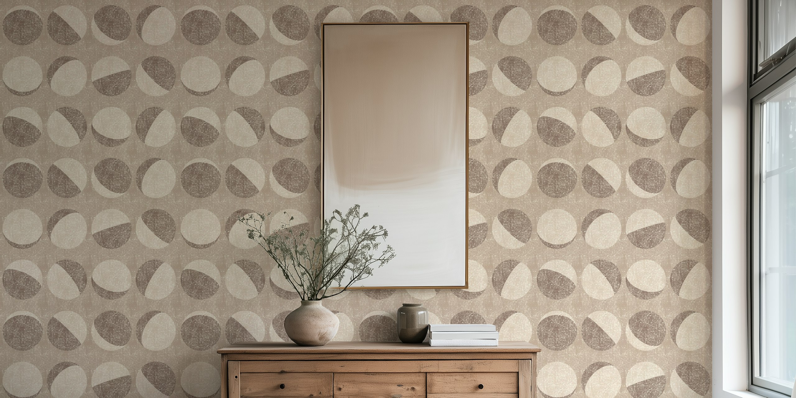 Minimalist Moon Phases tapet i ett rum