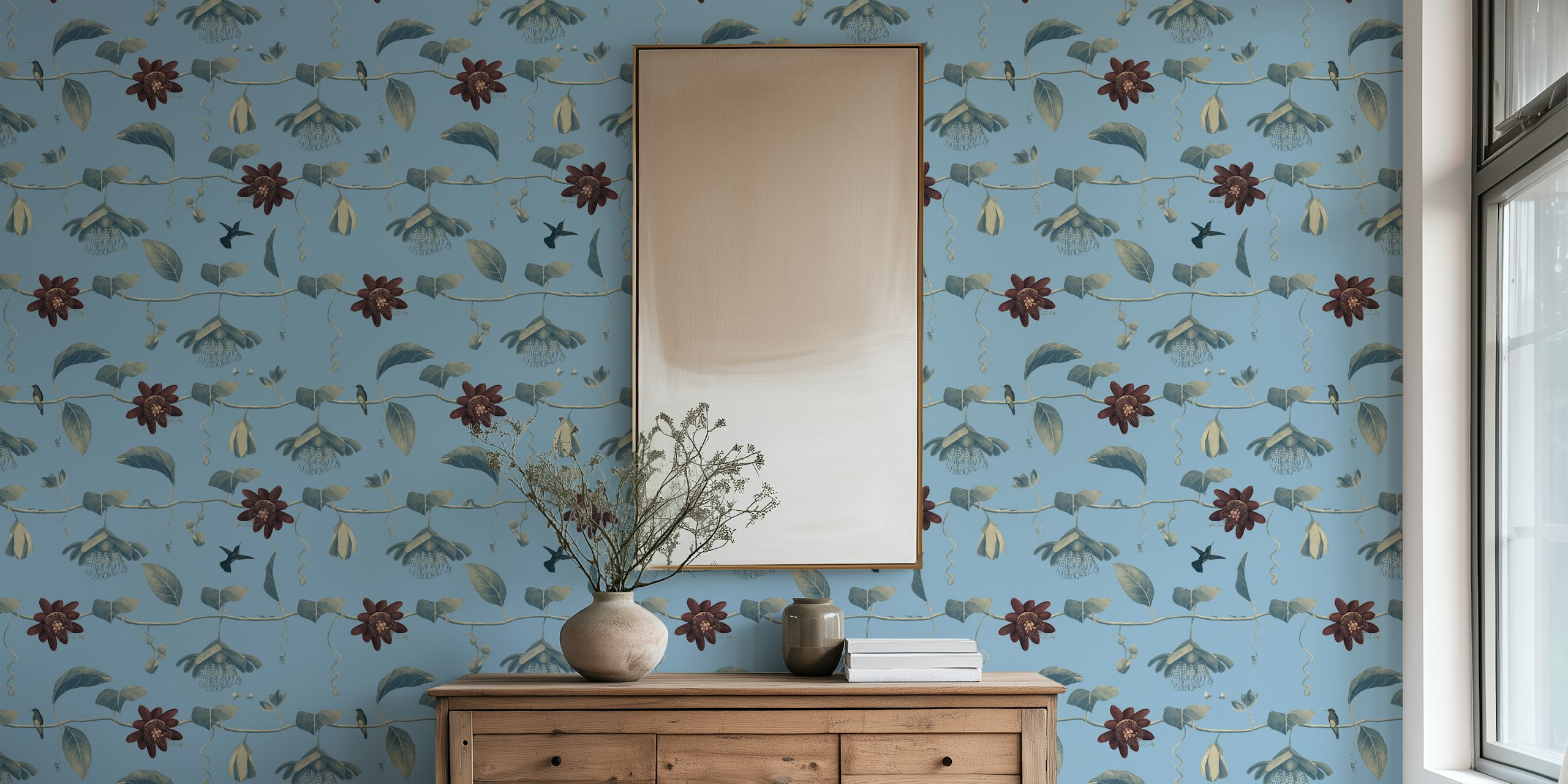 Passion Flower - Blue tapeta u sobi