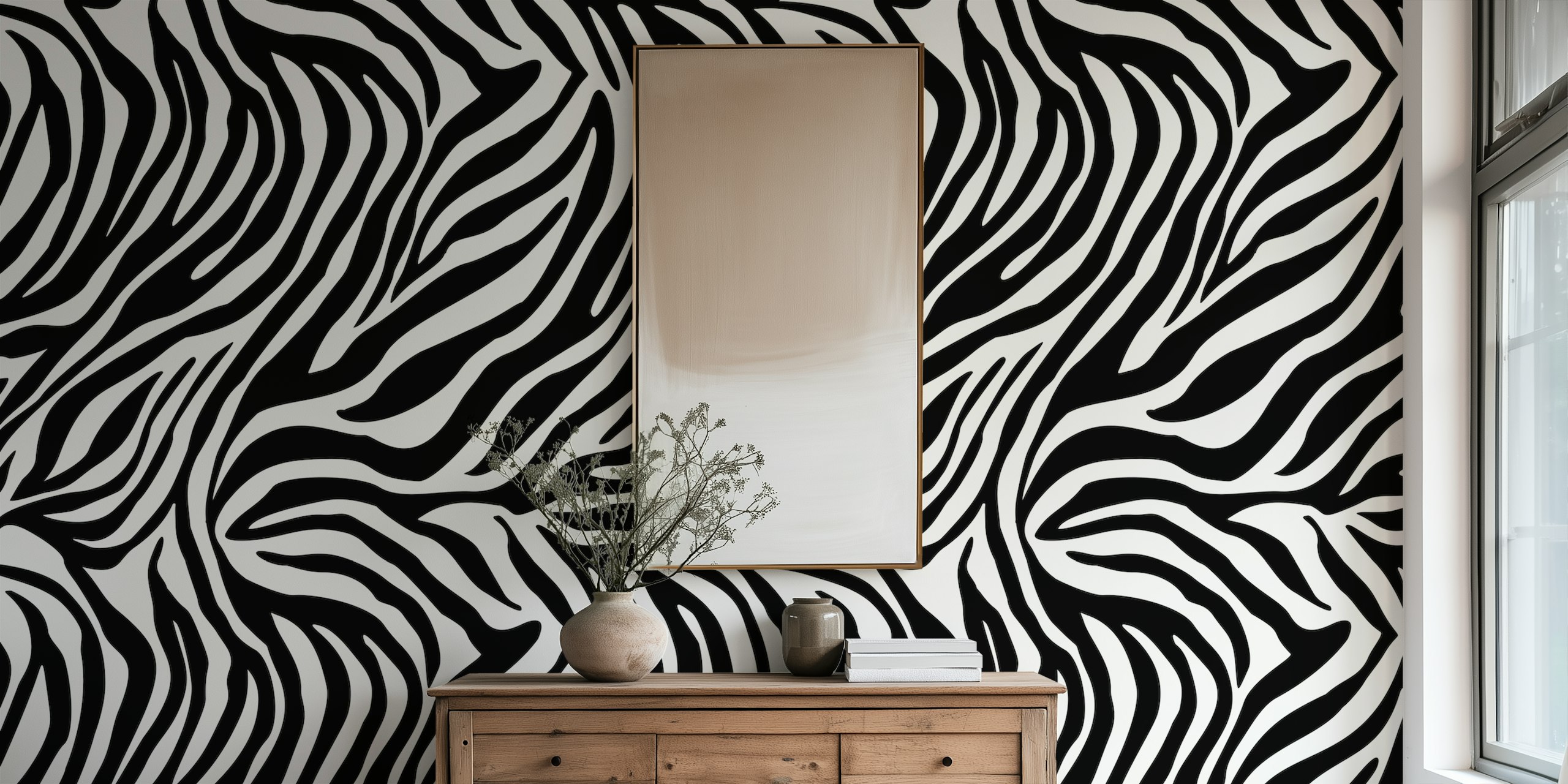 Papier peint Zebra pattern III affiché dans une pièce