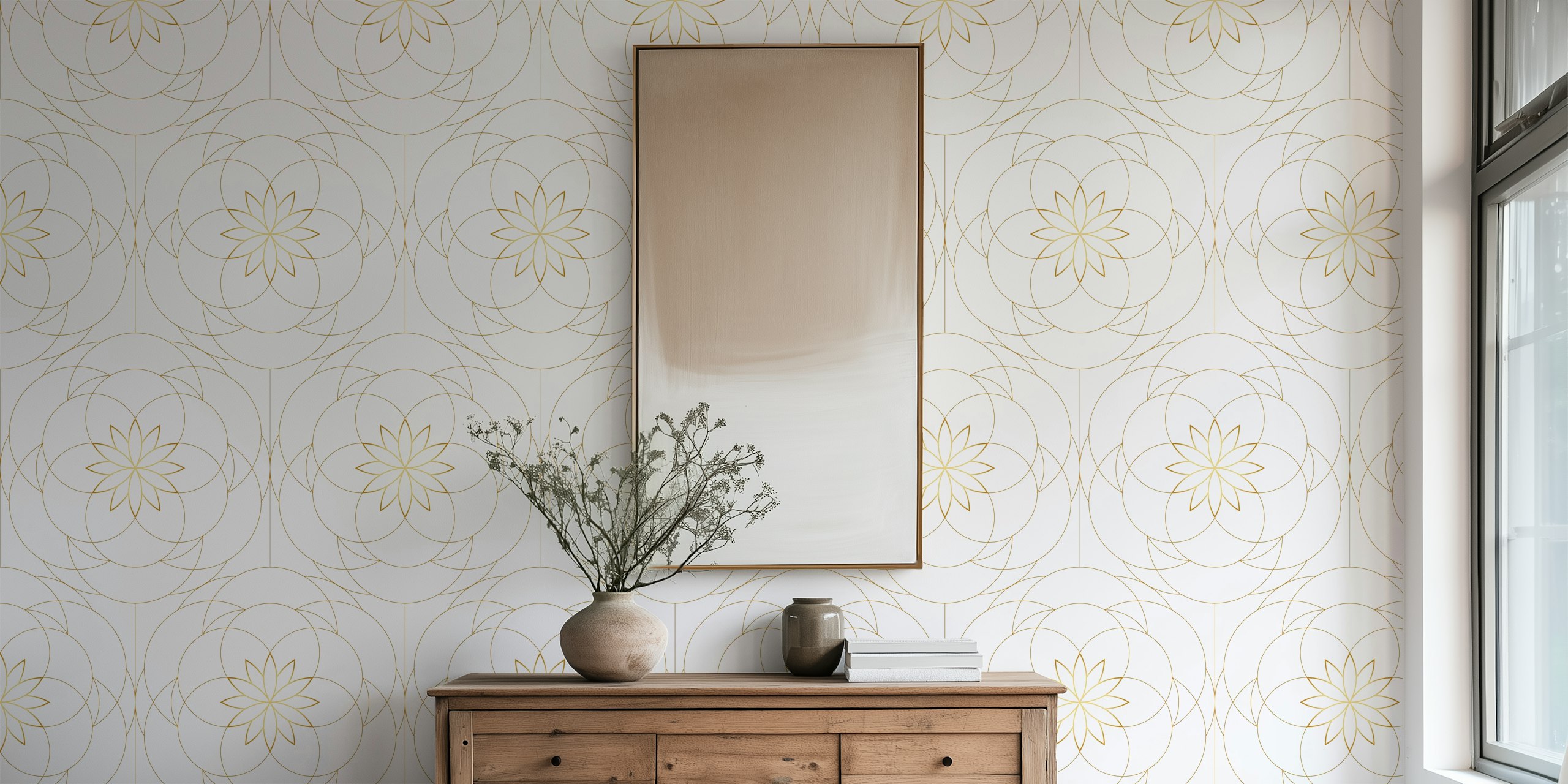 Geometric Succulent Flower em uma sala