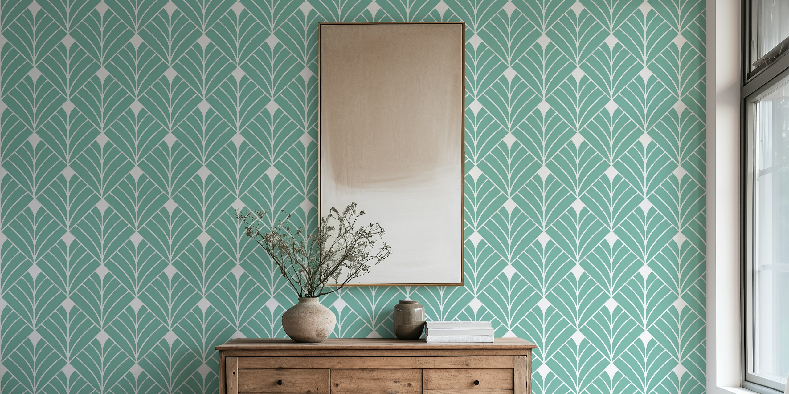 GlamourGleam Wallpaper ontwerp in een stijlvolle kamer