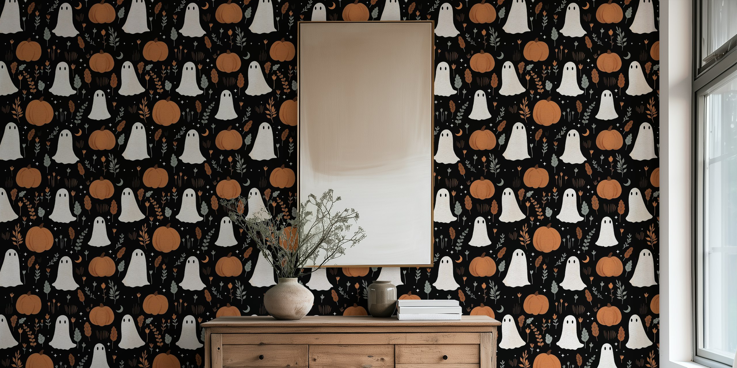 Ghosts and Pumpkins tapetdesign