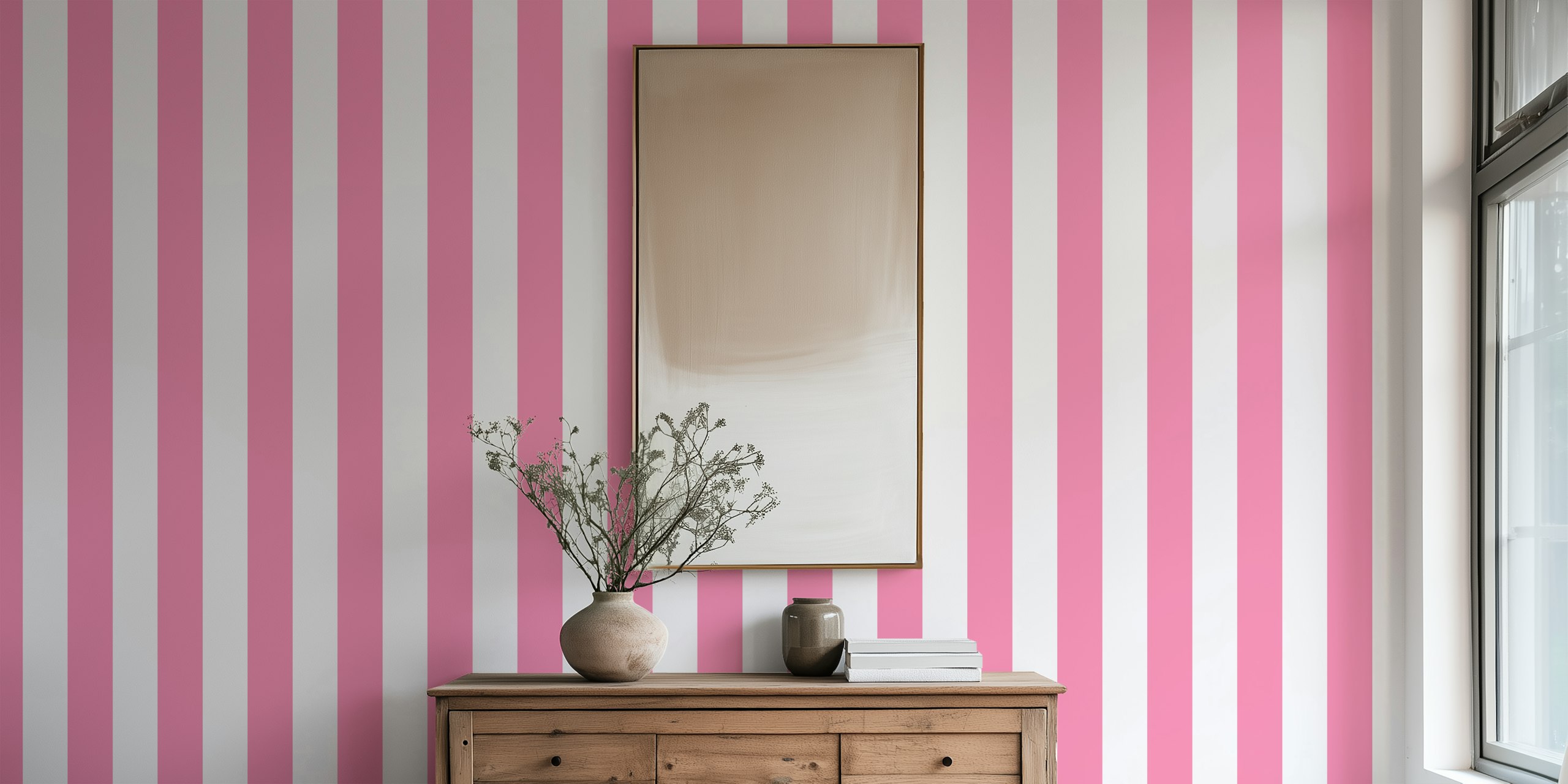 Pink stripes pattern on white background striped wallpaper