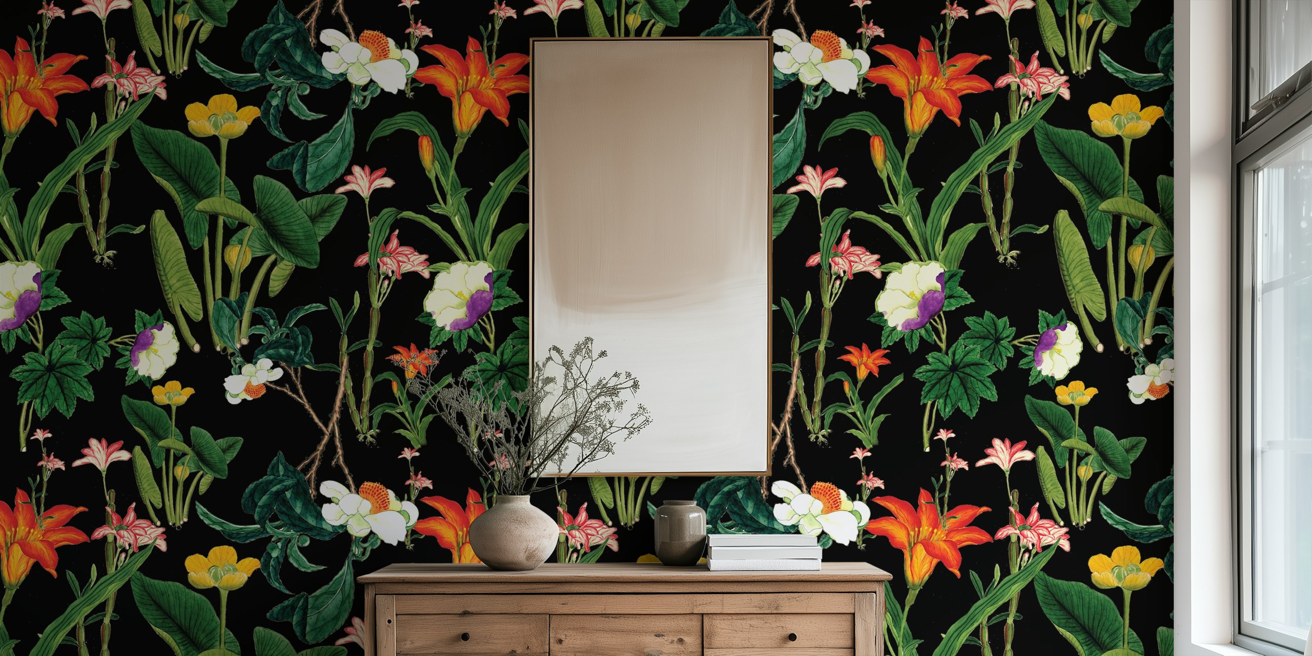 Carta da parati Botanical Vintage Floral in una stanza