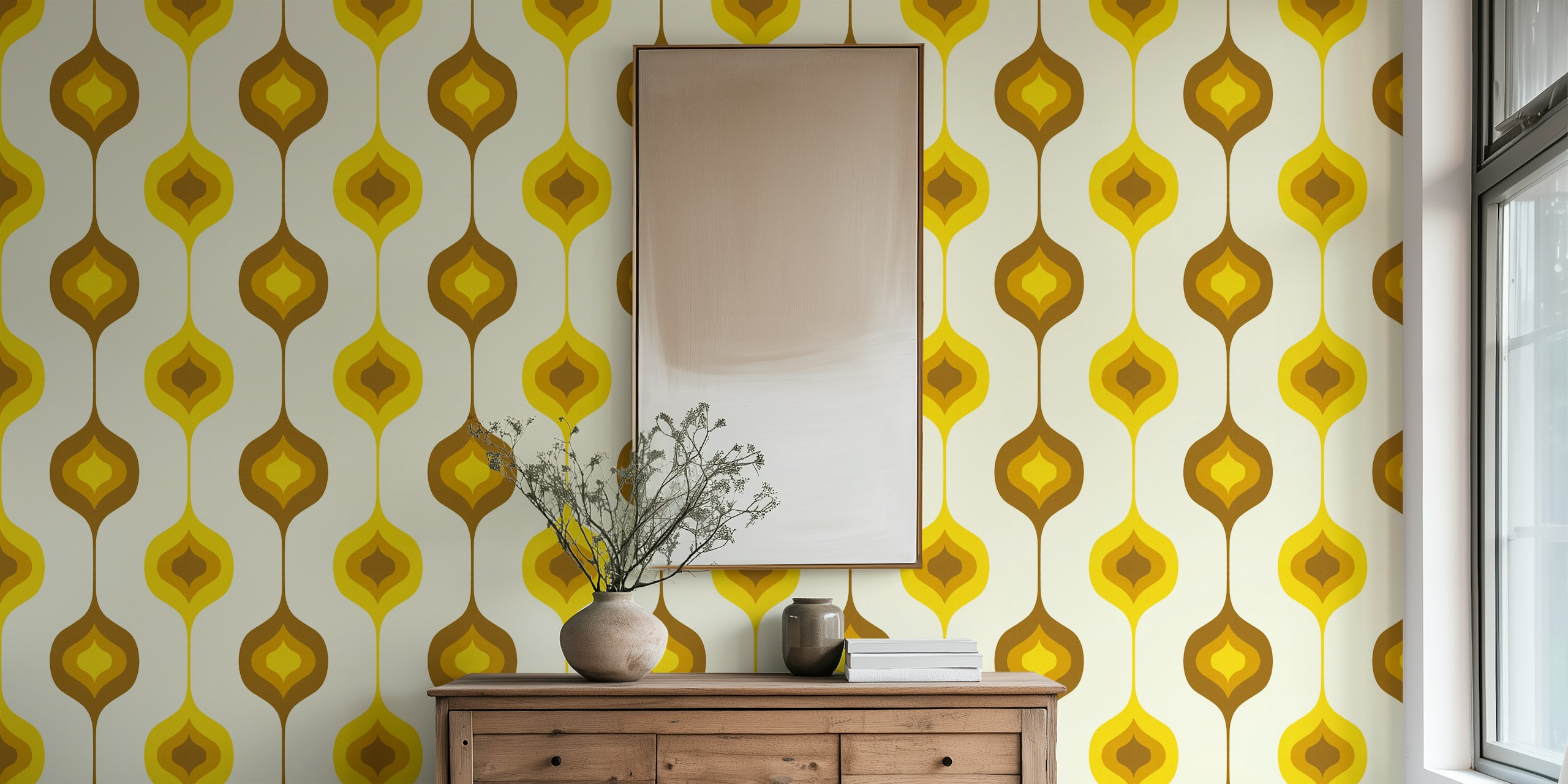 Retro Ornaments VII wallpaper in a room