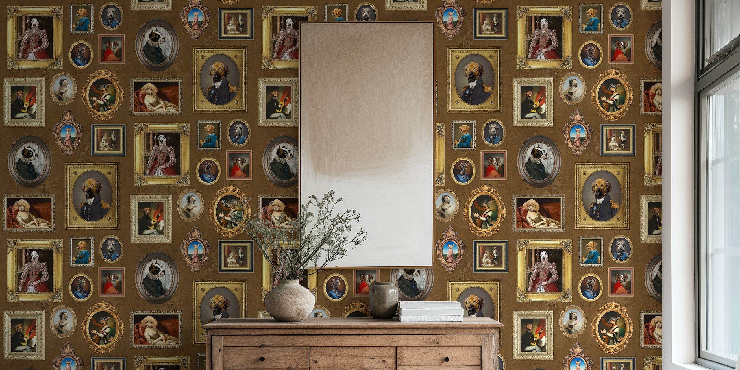 Carta da parati Dog Lovers Portrait Collection in una stanza