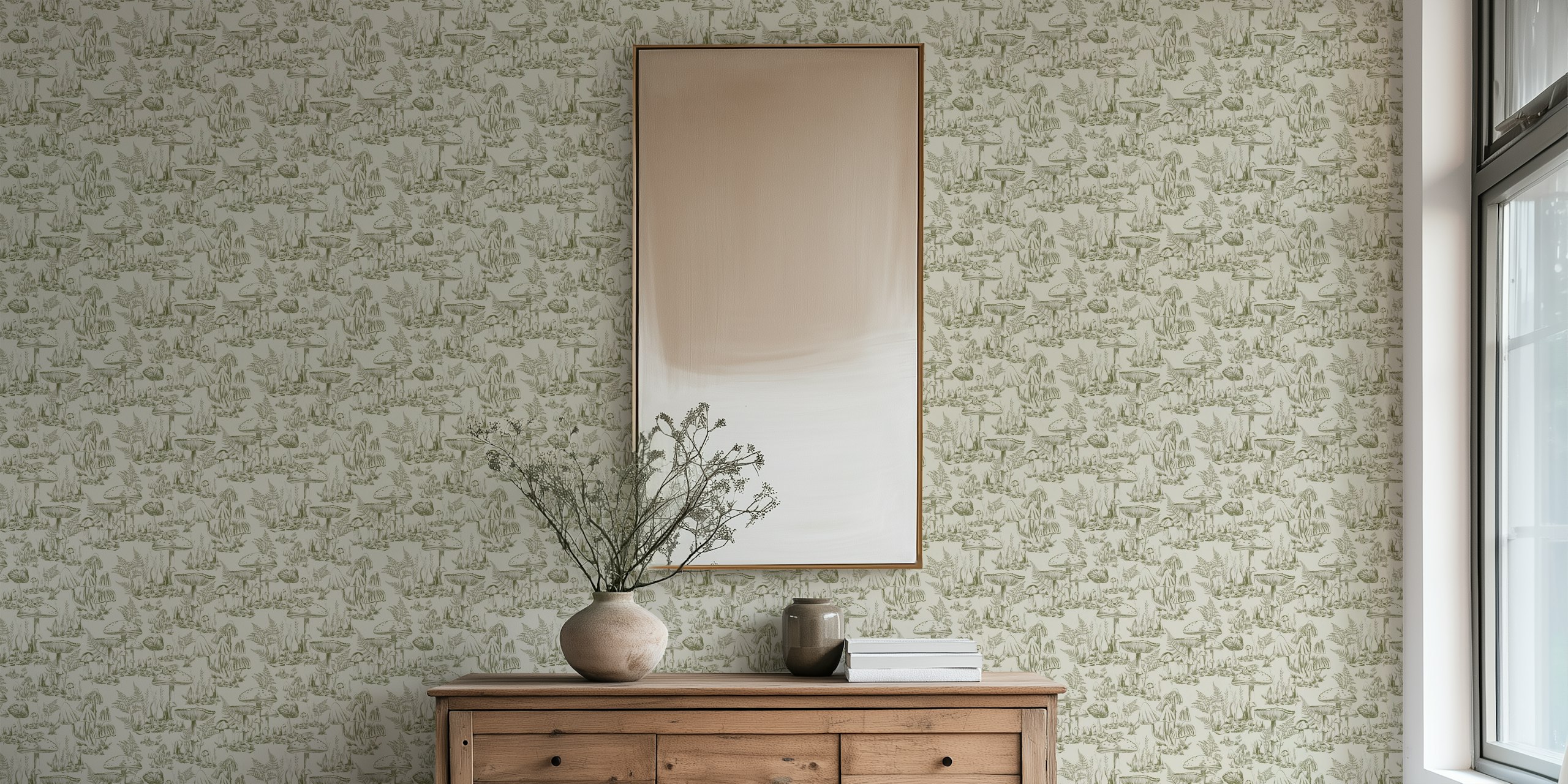Enchanted autumn whimsy wallpaper in a room