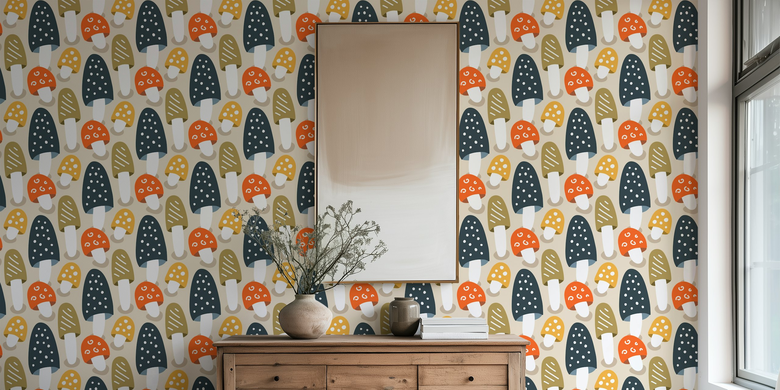 Tapeta Playful mushrooms u sobi