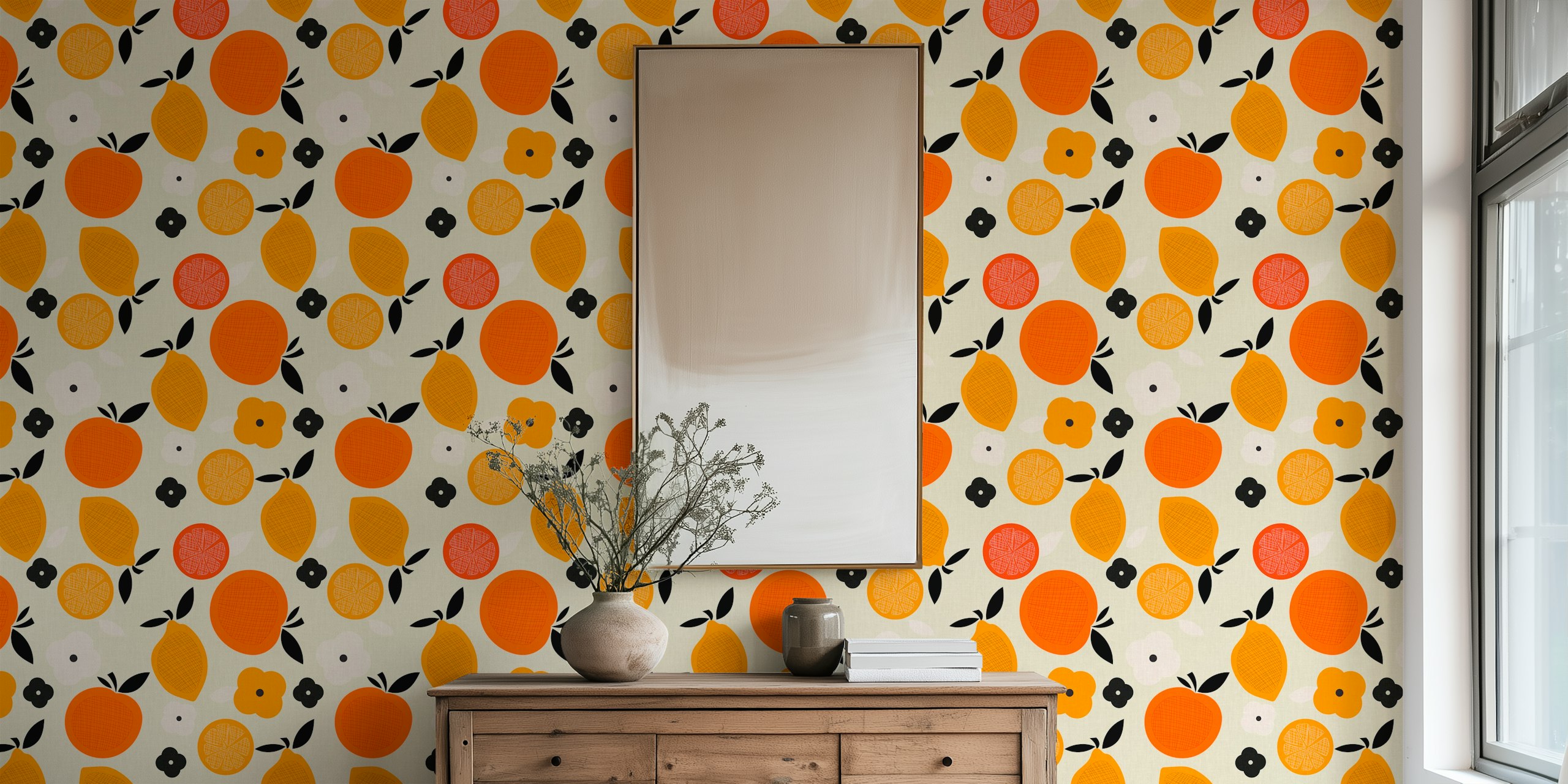 Värikäs wallpaper huoneessa