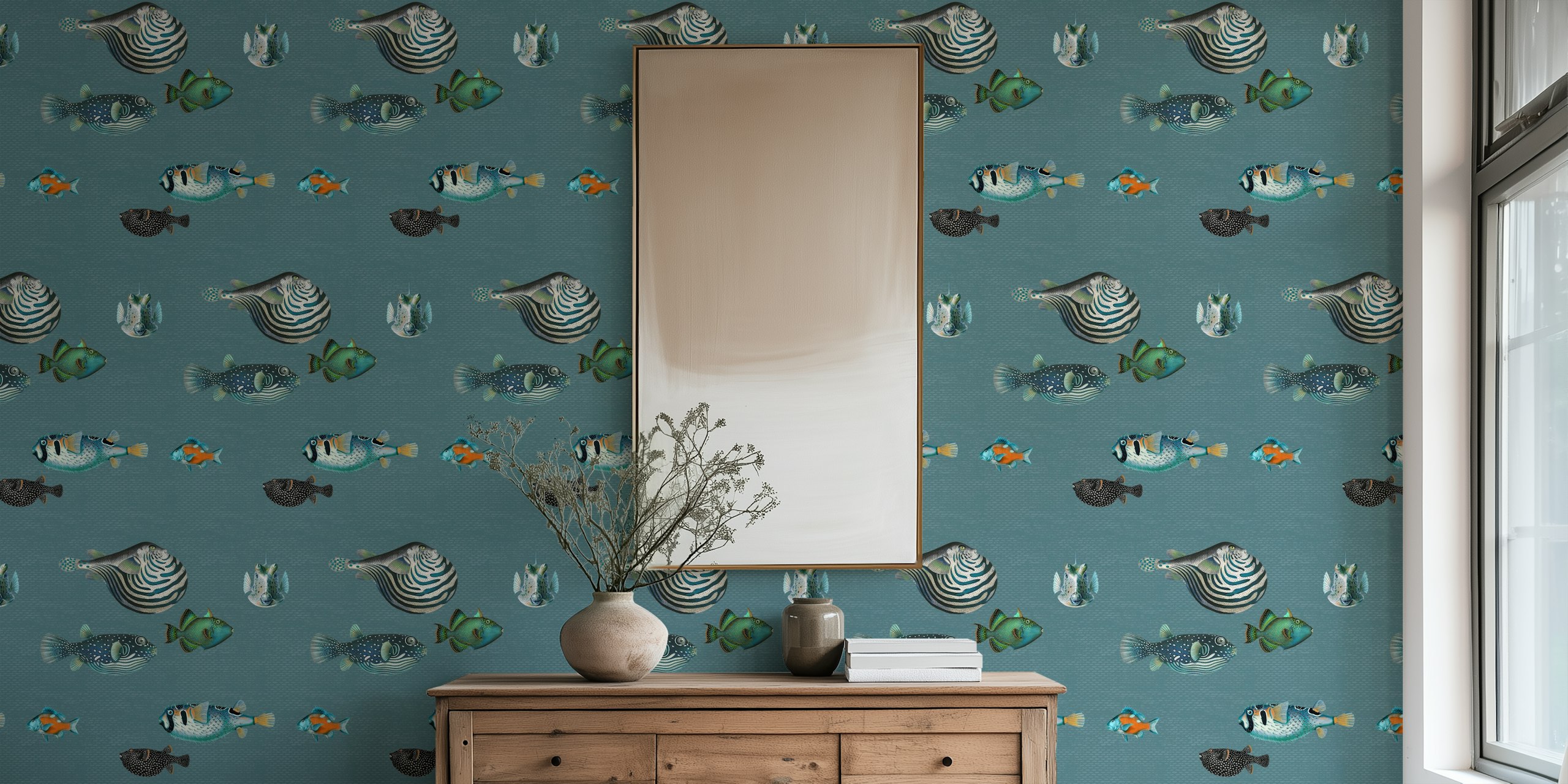Acquario Fish pattern tapet i et rom