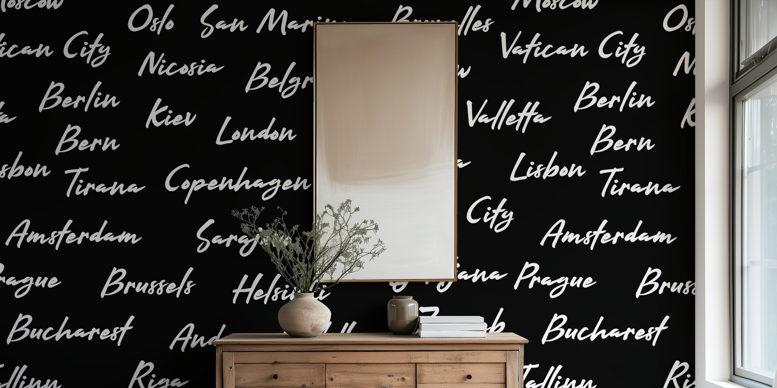 papier peint Capital Cities of Europe dans une chambre