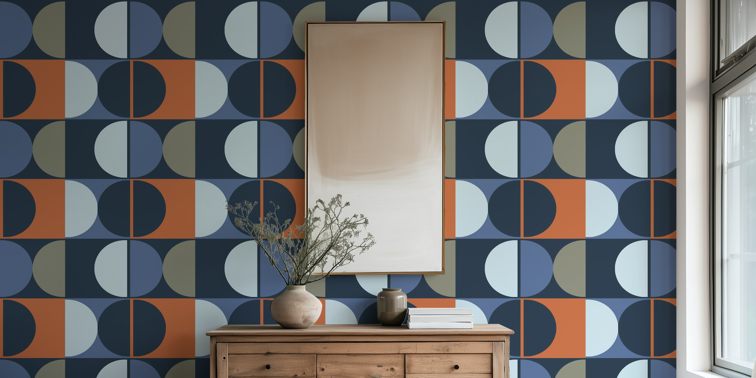 Play - Blue Nova design per carta da parati in una stanza