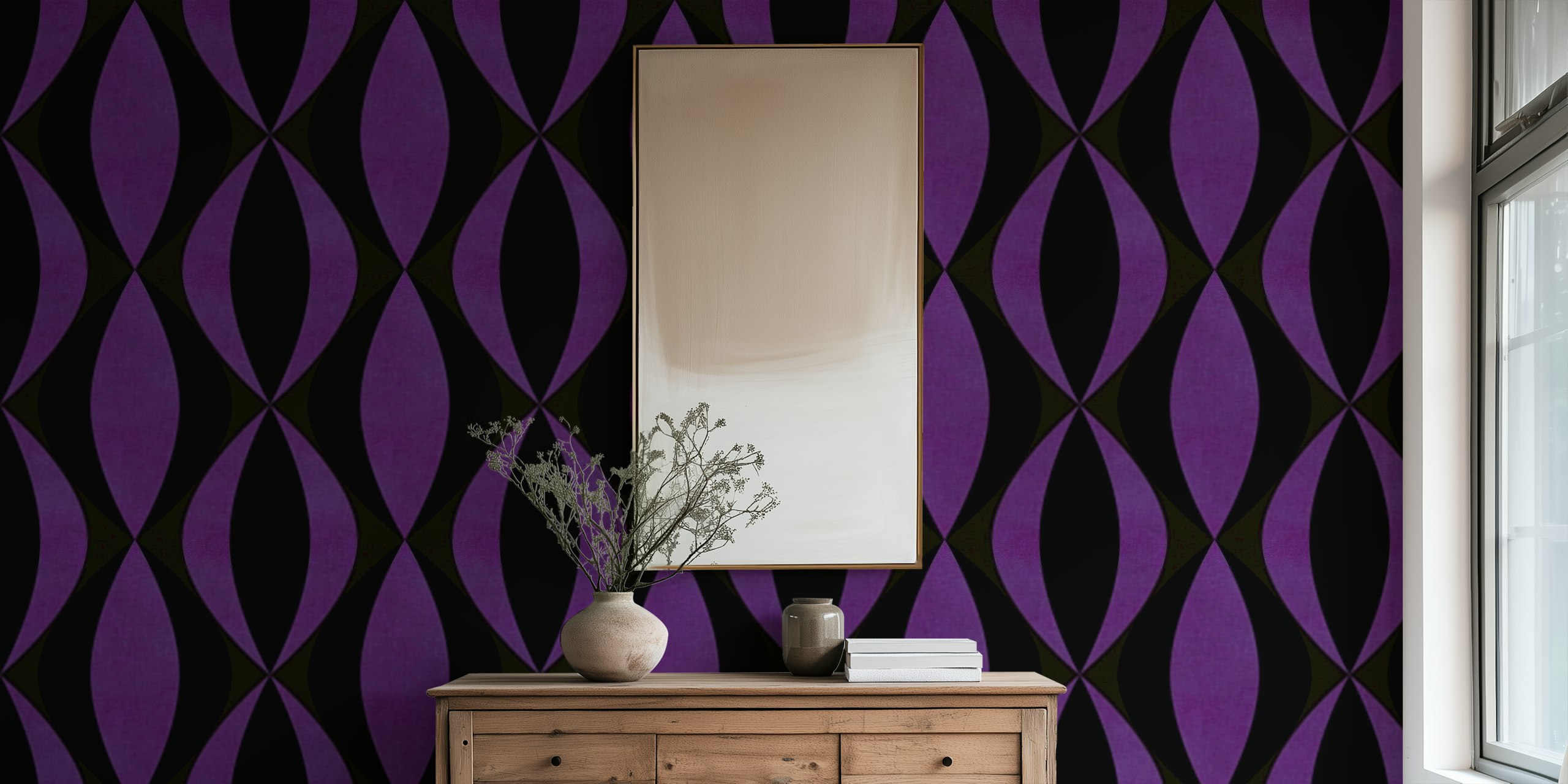 Décoration murale lilas ornement Art déco chez Happywall