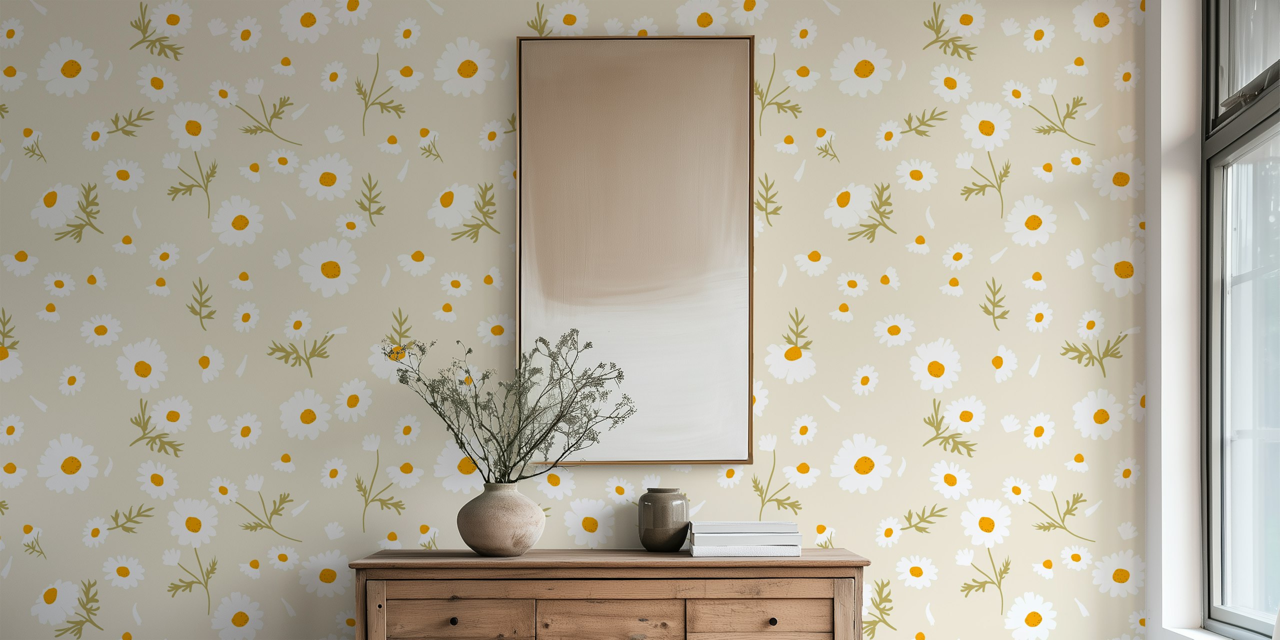 Daisy field - sand tapeta w pokoju