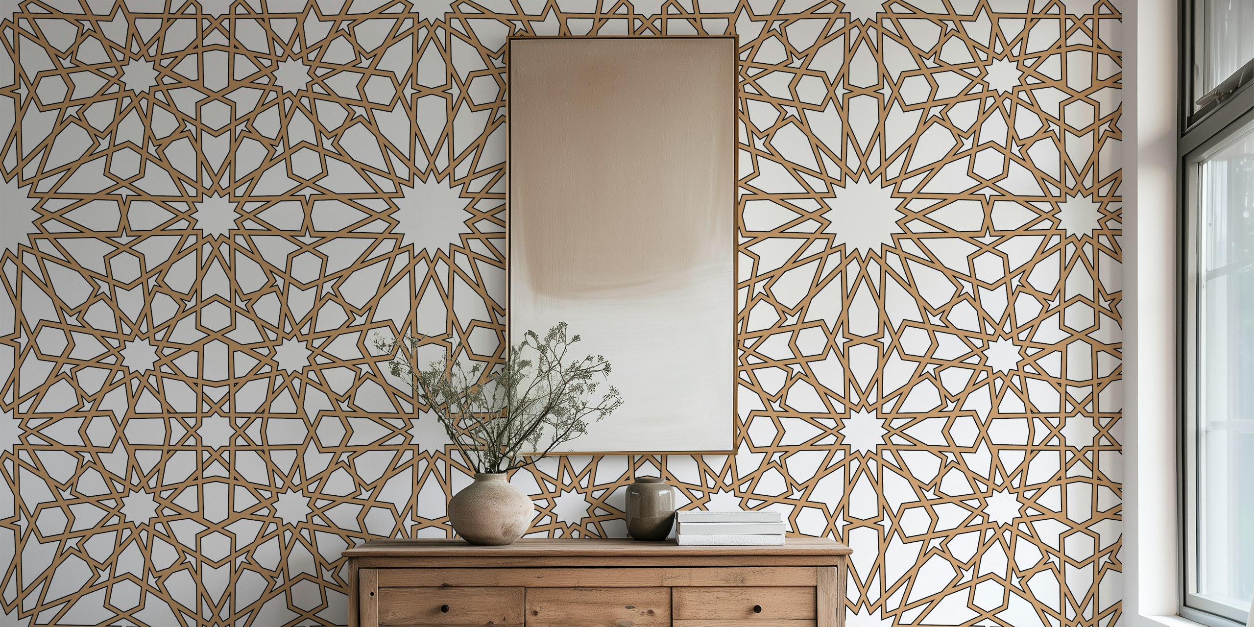 Arabesque gold pozadina izložena u sobi