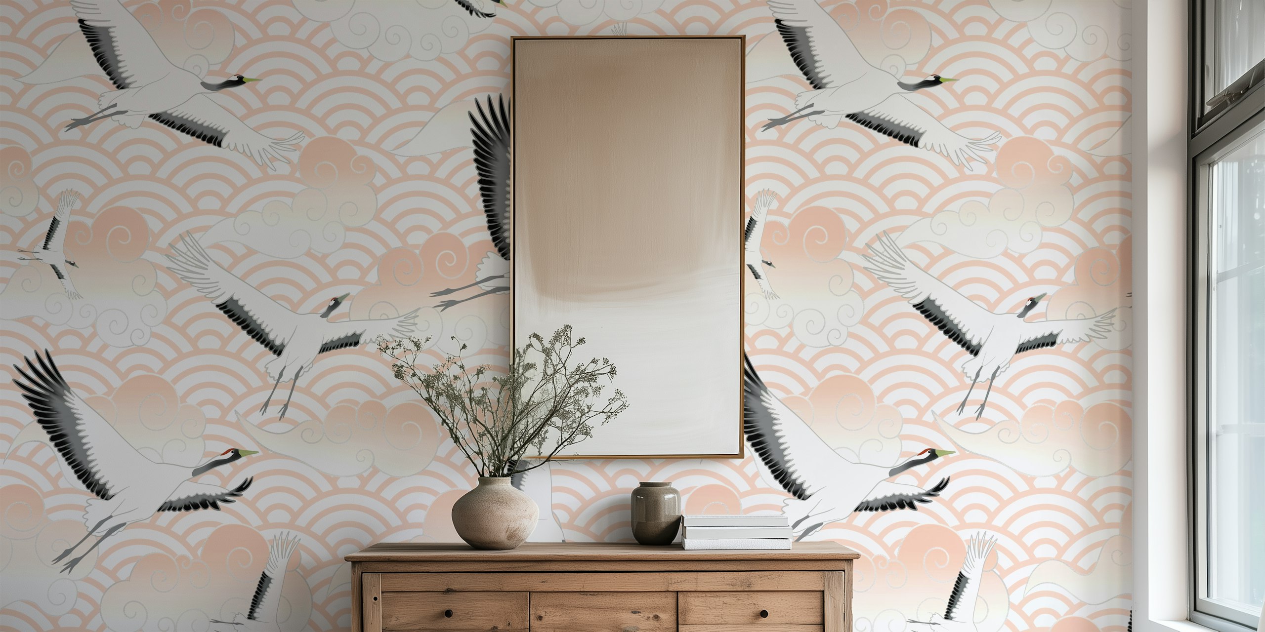 Flying Cranes on a Cloudy Sky 6 u stylish sobi