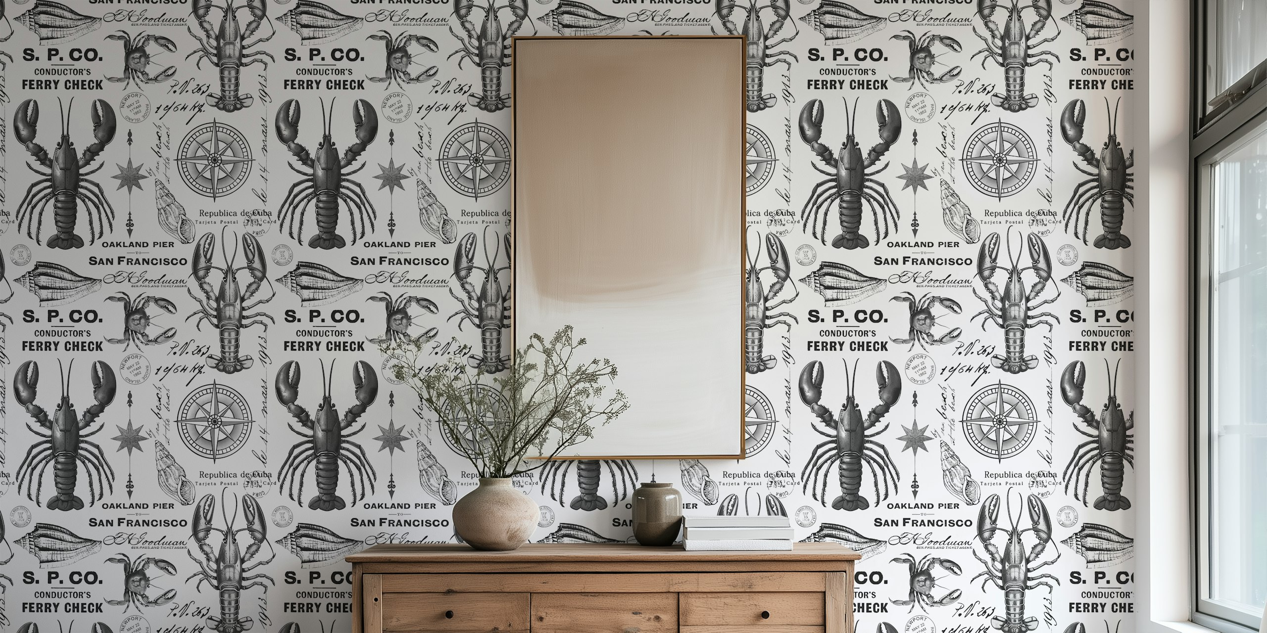Maritime Treasures Nautical Vibes Tapete in einem Raum