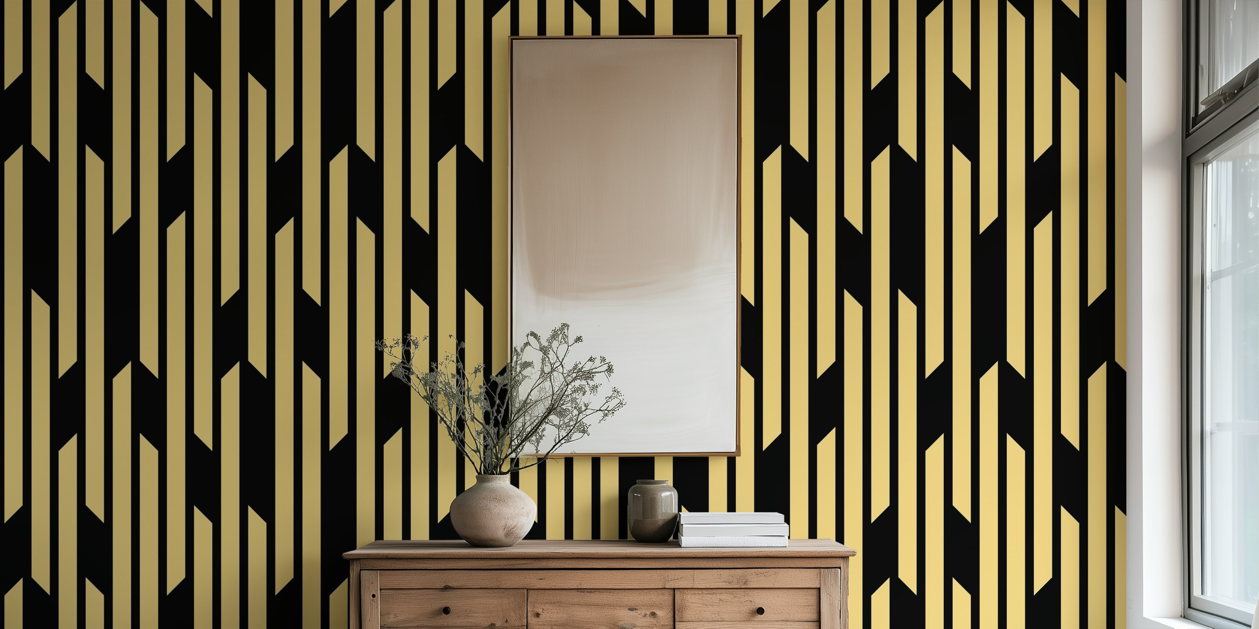 Art Deco Gatsby Stripes Gold tapetdesign