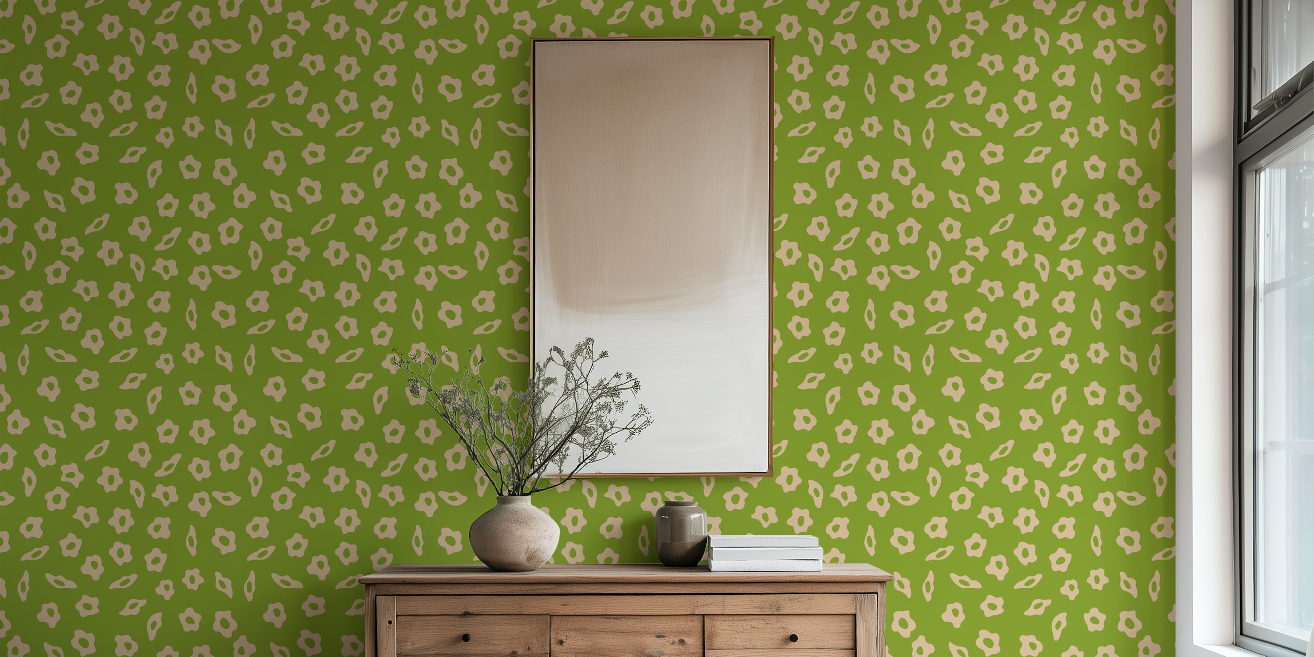 Cottage Blooms Papel Tapiz Floral En Una Habitación