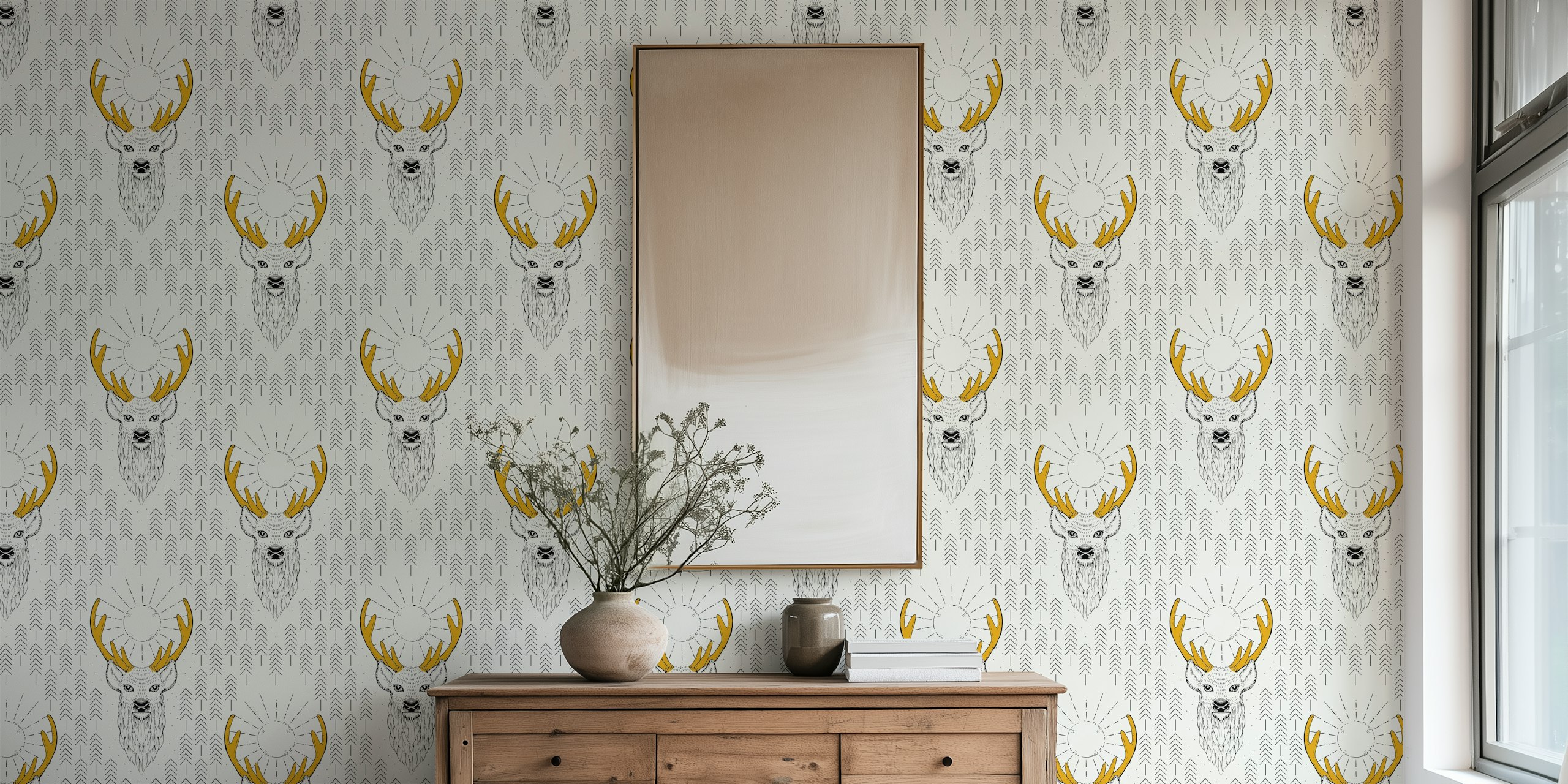 Černobatá Deer with golden horns