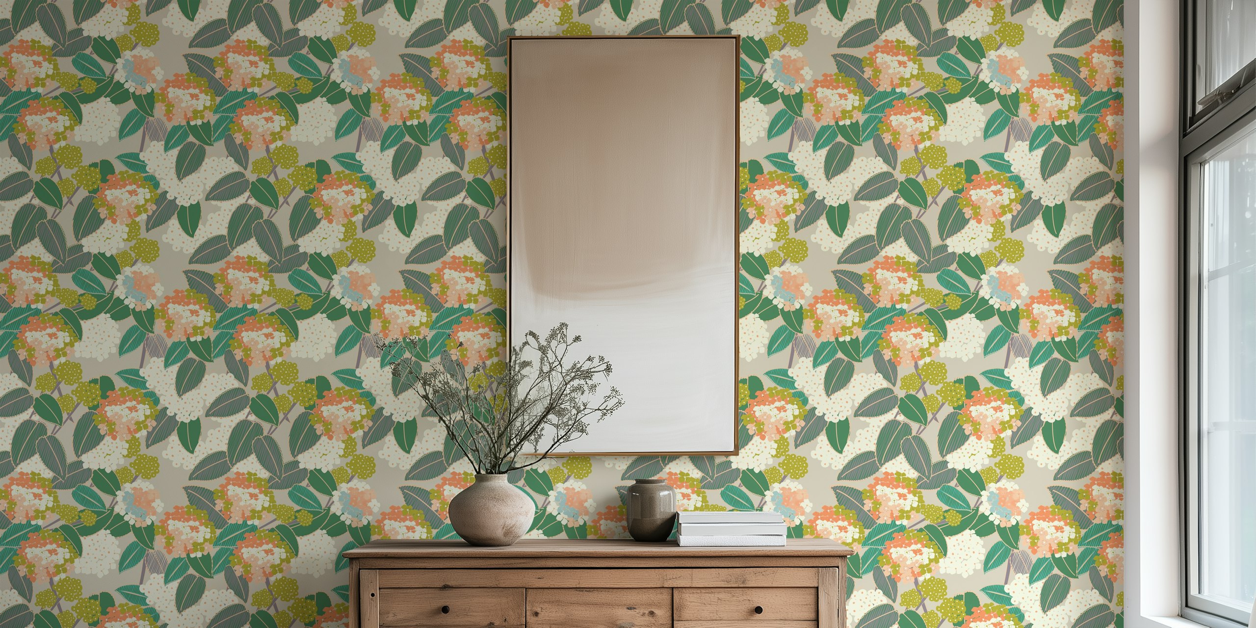 Lovely Latana blomster tapet i et rom