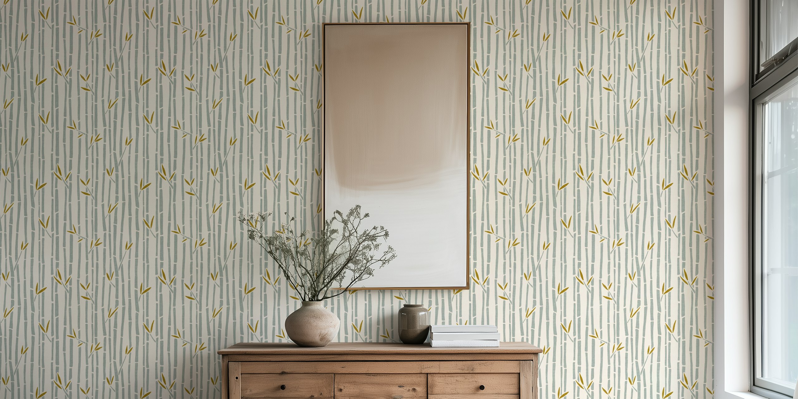 Duff beige wallpaper pattern in a room