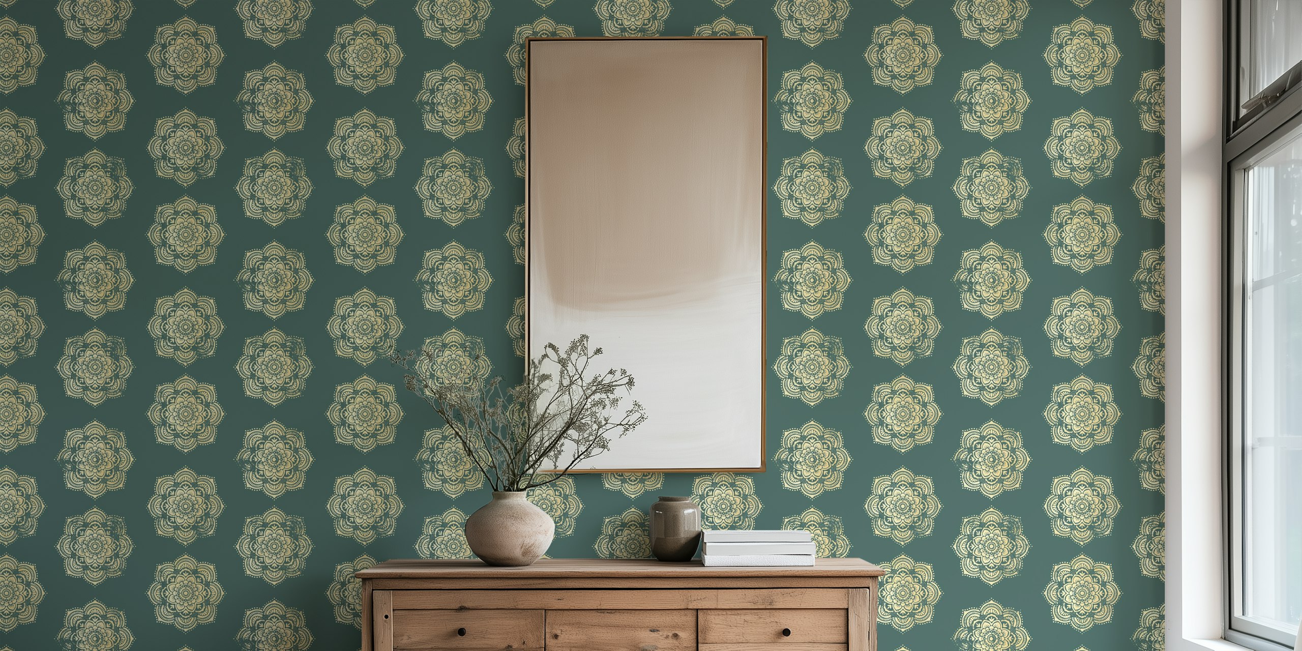 Retro Boho Romantic tapet i ett stiligt rum