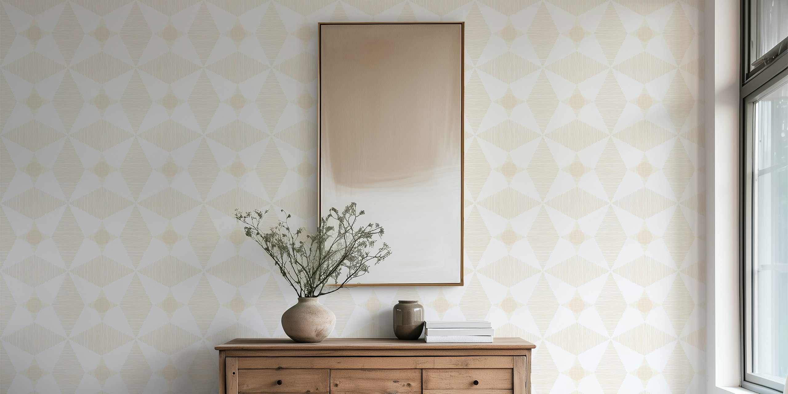 Mid Century Modern Stars wallpaper in a room