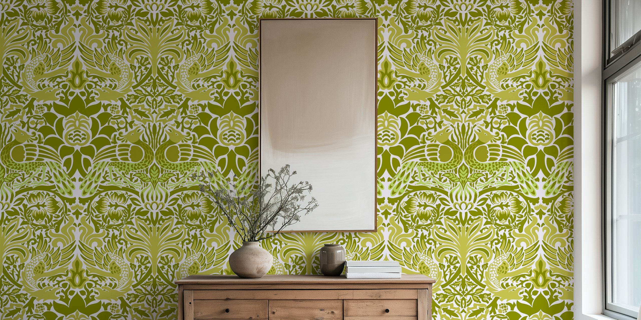 Victorian Peacock and Dragon wallpaper u sobi
