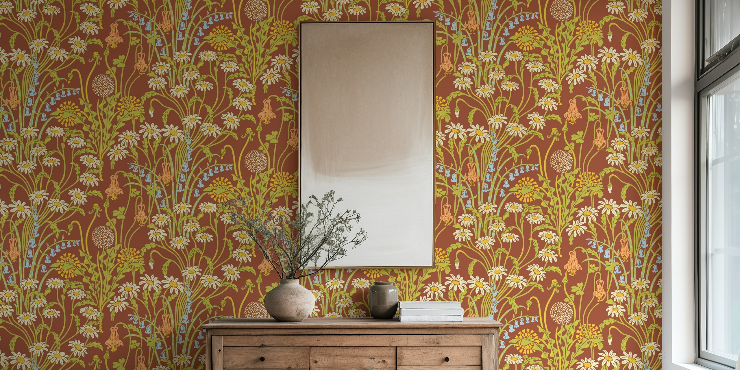 Victorian floral wallpaper dans une pièce
