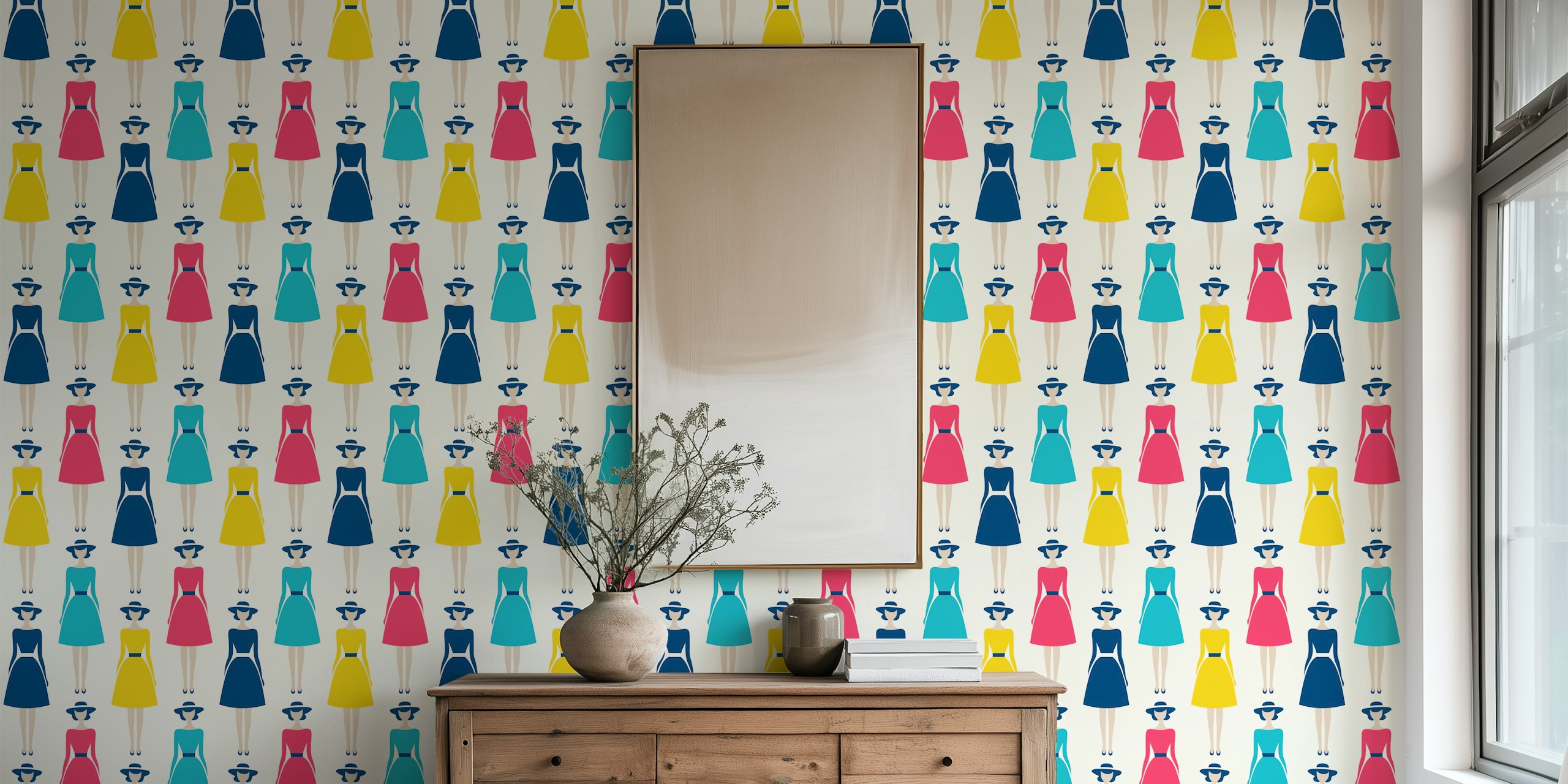 Chic retro fashion wallpaper design