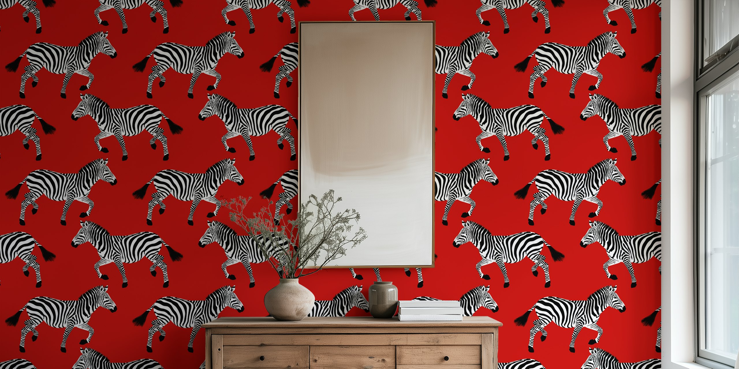 Design tapety Zebra v místnosti