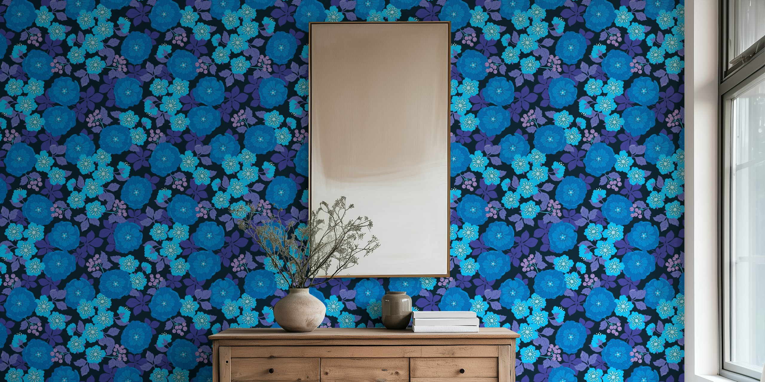 Tapeta kwiatowa z Anna-Lena (niebieskimi) kwiatami