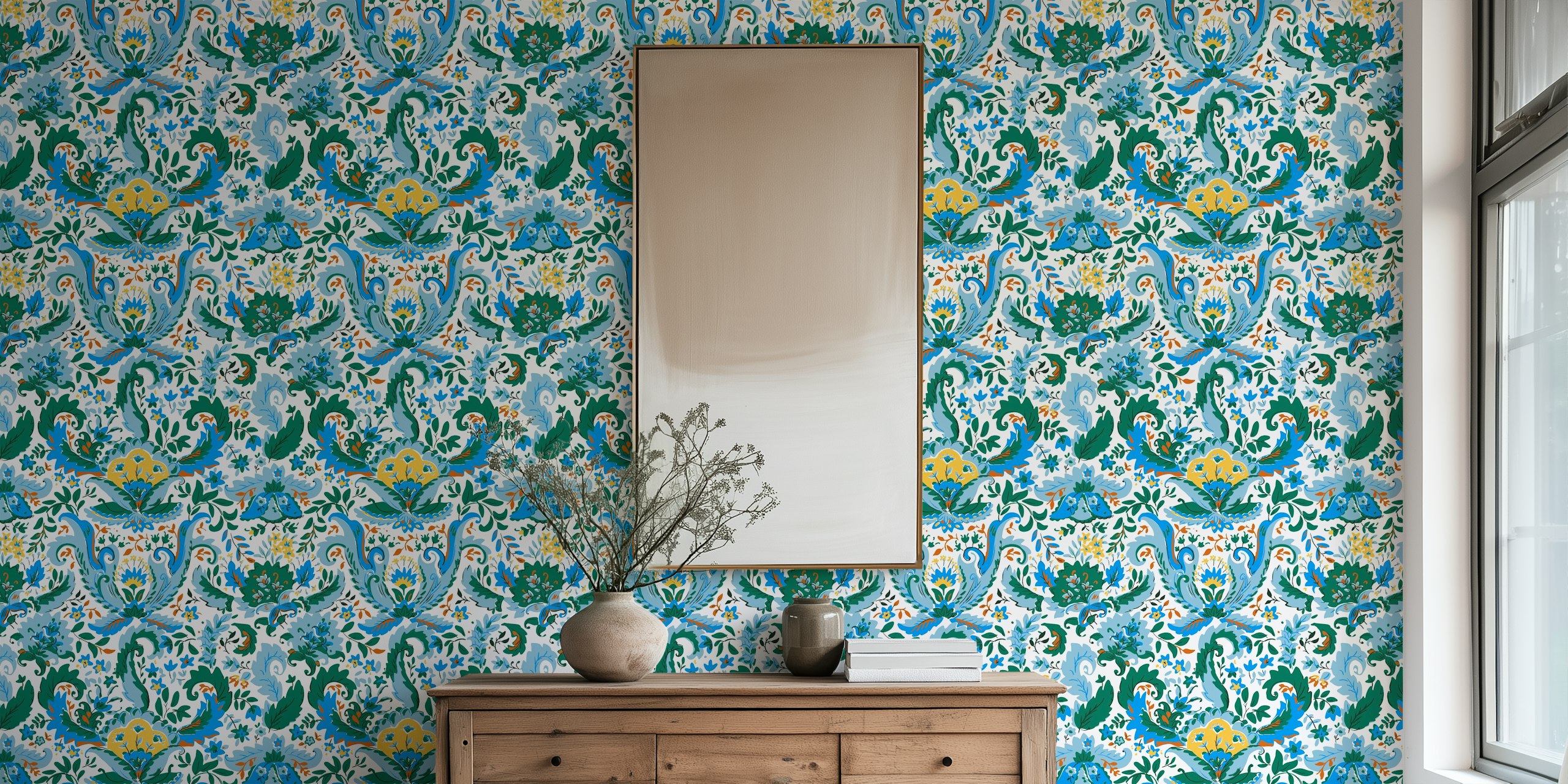 Spring Blossoms tapet i et romoppsett.