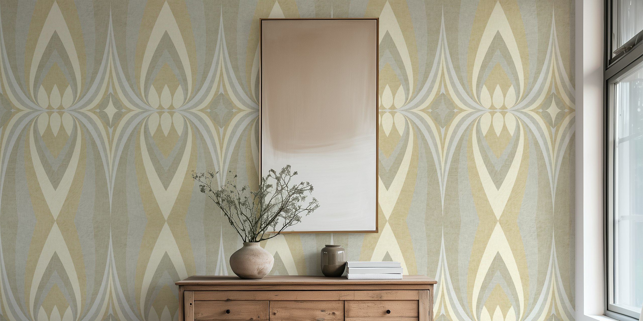 Elegant geometric petal flair Tapetdesign