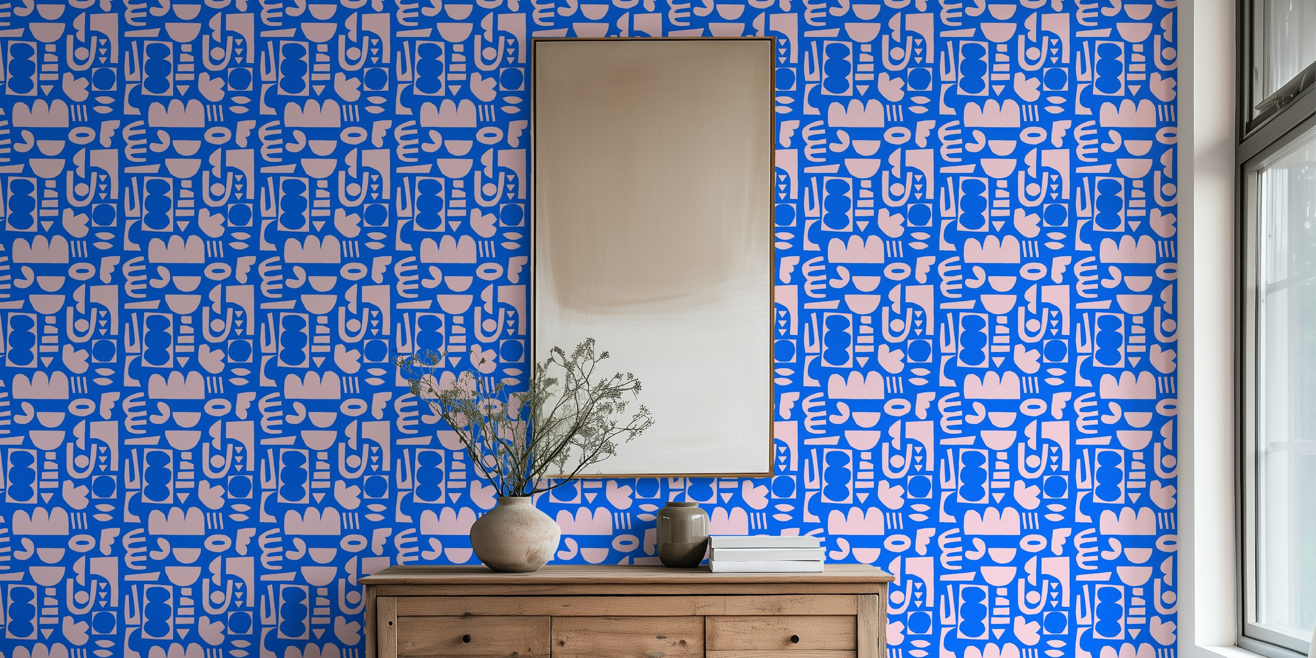 Joyful mix of shapes papel de parede em um quarto