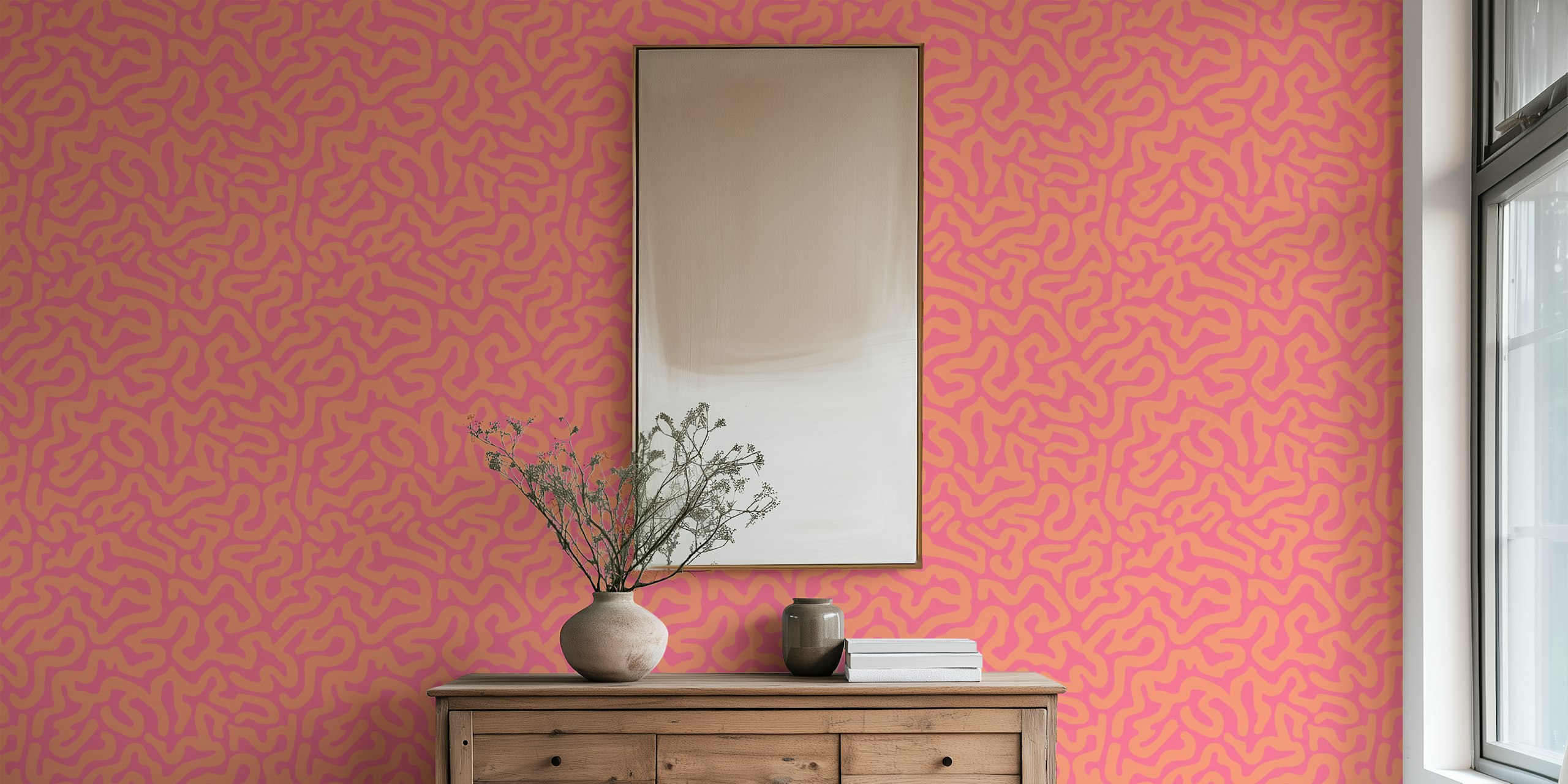 Brainy Abstract Coral Reef wallpaper in a room