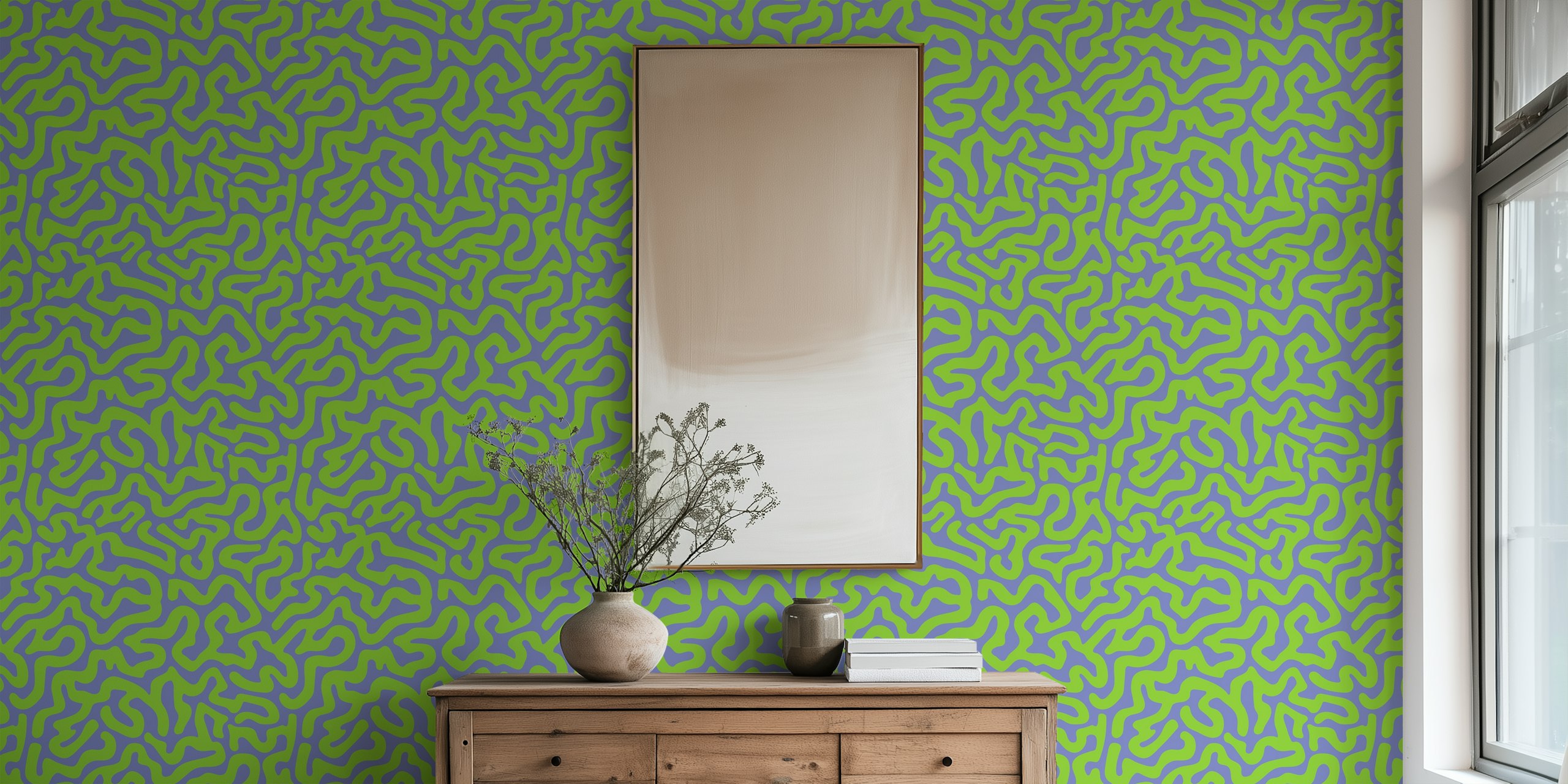 Brainy Abstract Coral Reef Coastal Lime tapet